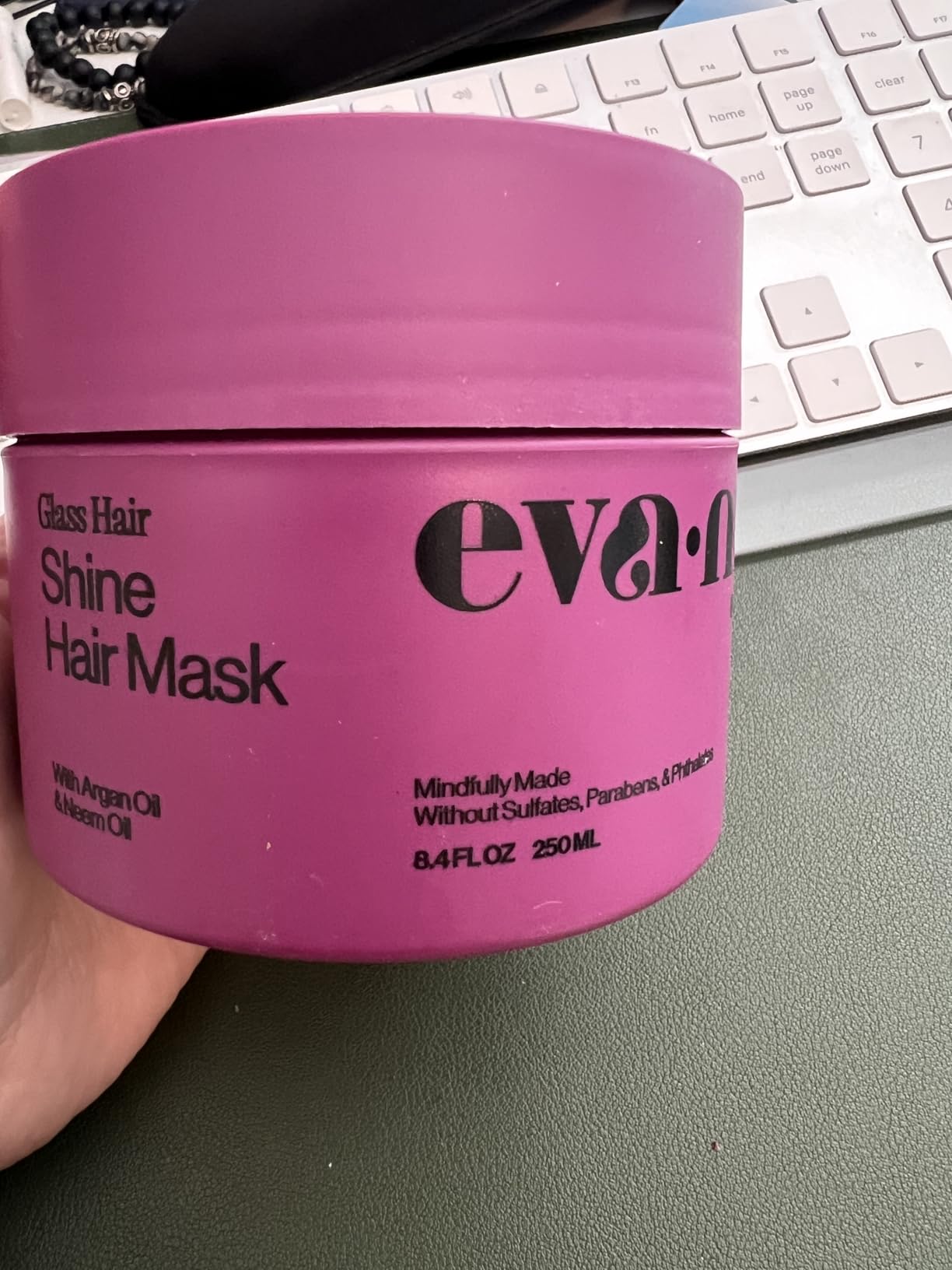 EVA·NYC Eva NYC Anti-Frizz Hair Mask for Instant Shine - Argan Oil + Neem Oil - For High Gloss + Glassy Mirror-Like Shine - Nourishing Anti-Frizz Hair Product - Warm Vanilla Scent - 8.4 fl oz