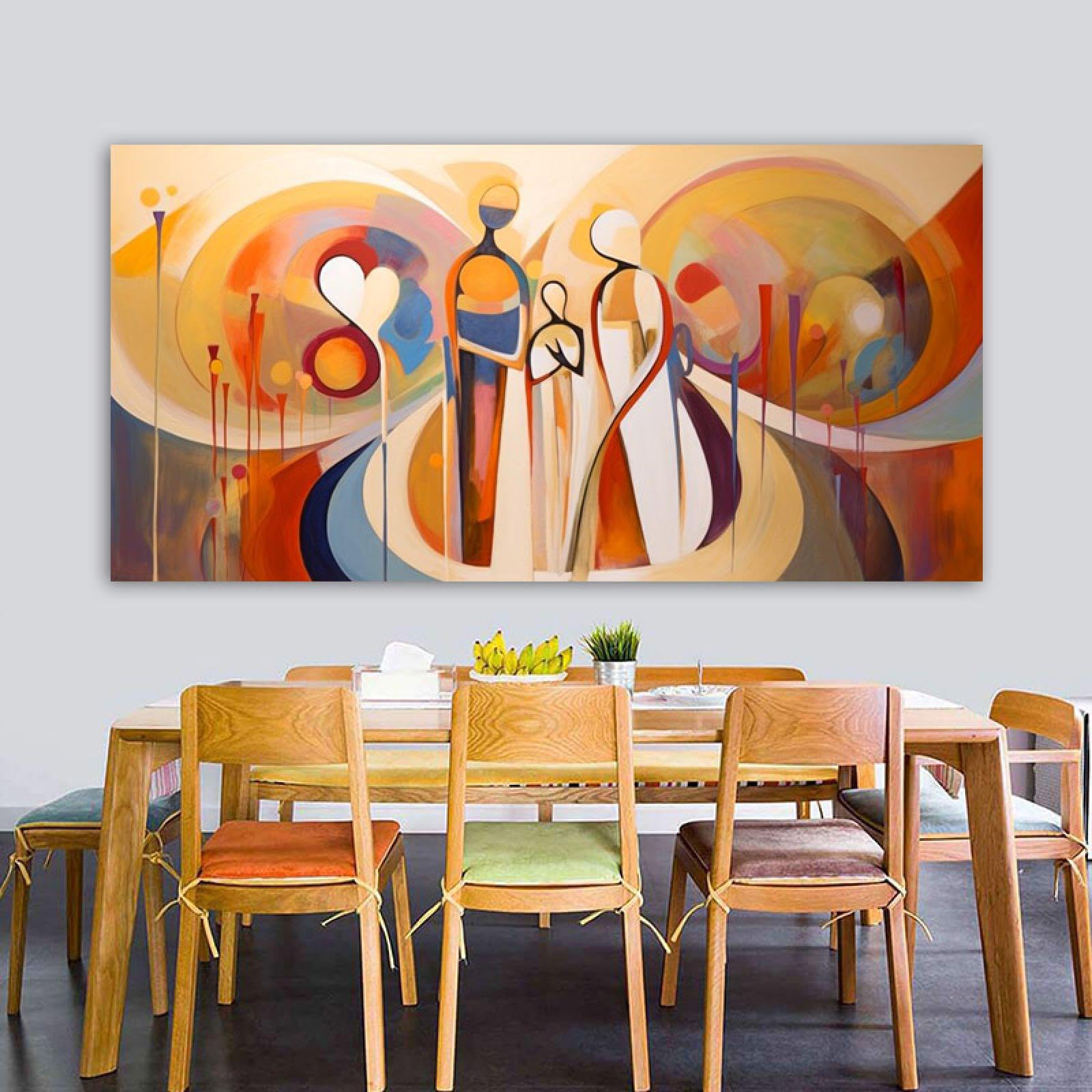SDVIB Dipinto arancione astratto Stampato su tela Poster di famiglia Immagini di arte murale Camera moderna Decorazioni per la casa per soggiorno27,5" x55,1(70x140 cm) Senza cornice