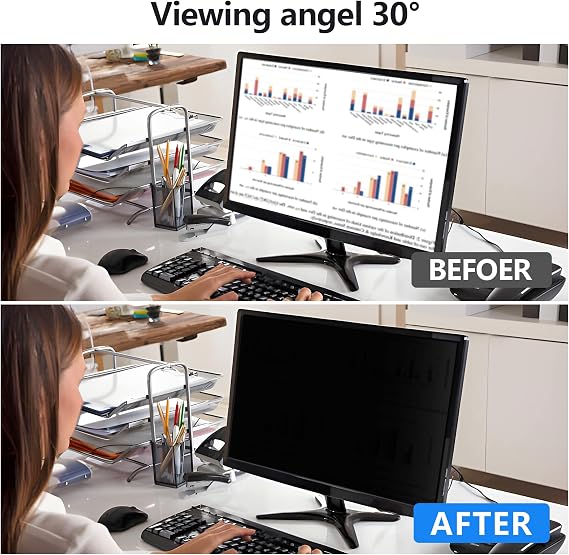 20 Inch Computer Privacy Screen Protector for 16:9 Widescreen Monitors-Anti-Glare & Blue Light Filter,Anti-Spy Film,Reduces Eye Strain(Fits Most Desktop Screens)