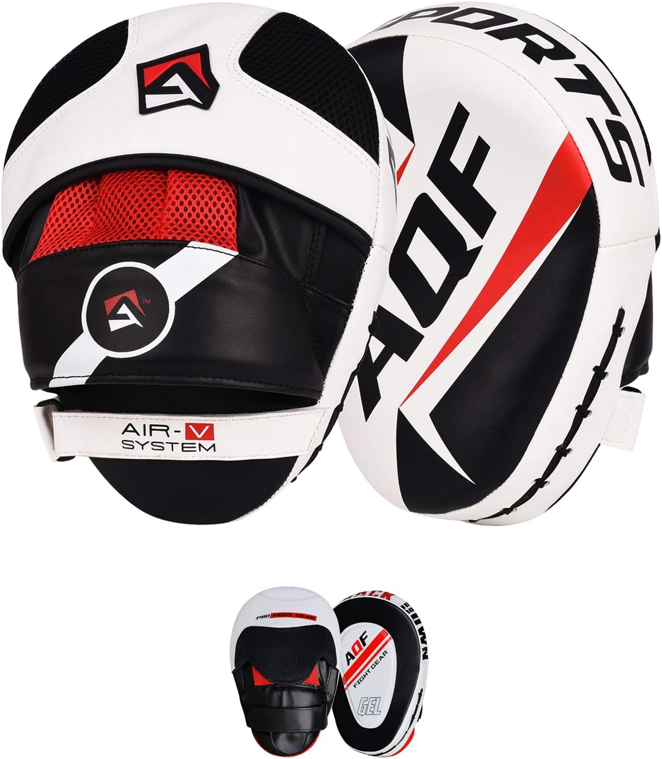 AQF Boxing Pads Adult, Muay Thai Training Focus Pads, Rex Leather Kickboxing Foam Pads