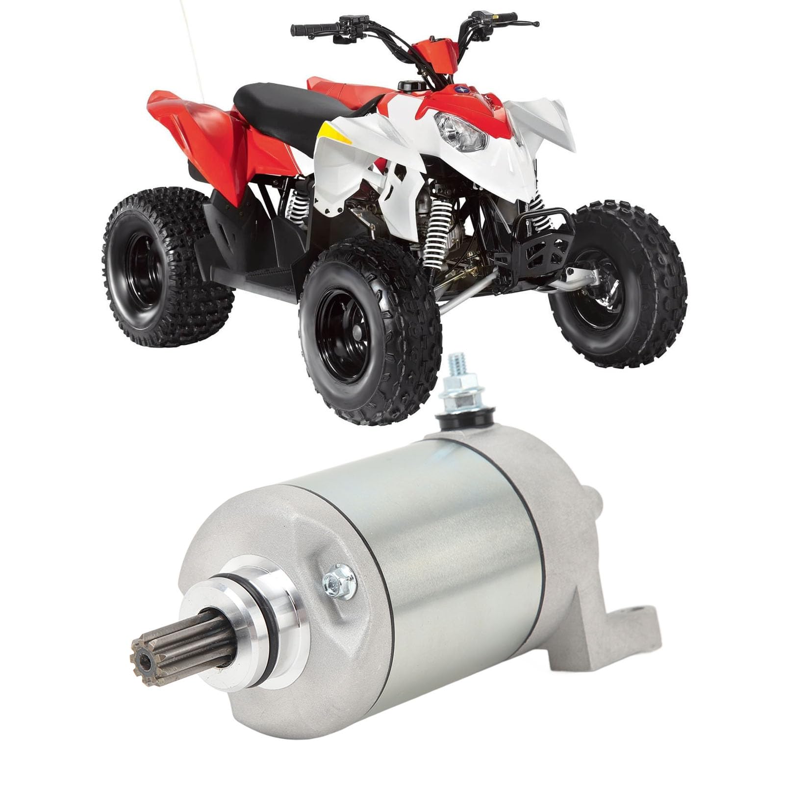 Motor de Arranque SMU0282 Conjunto de Motor de Arranque de Alta Torsión Excelente Sellado Reemplazo Confiable del Motor de Arranque de 9 Dientes para Polaris Predator 500