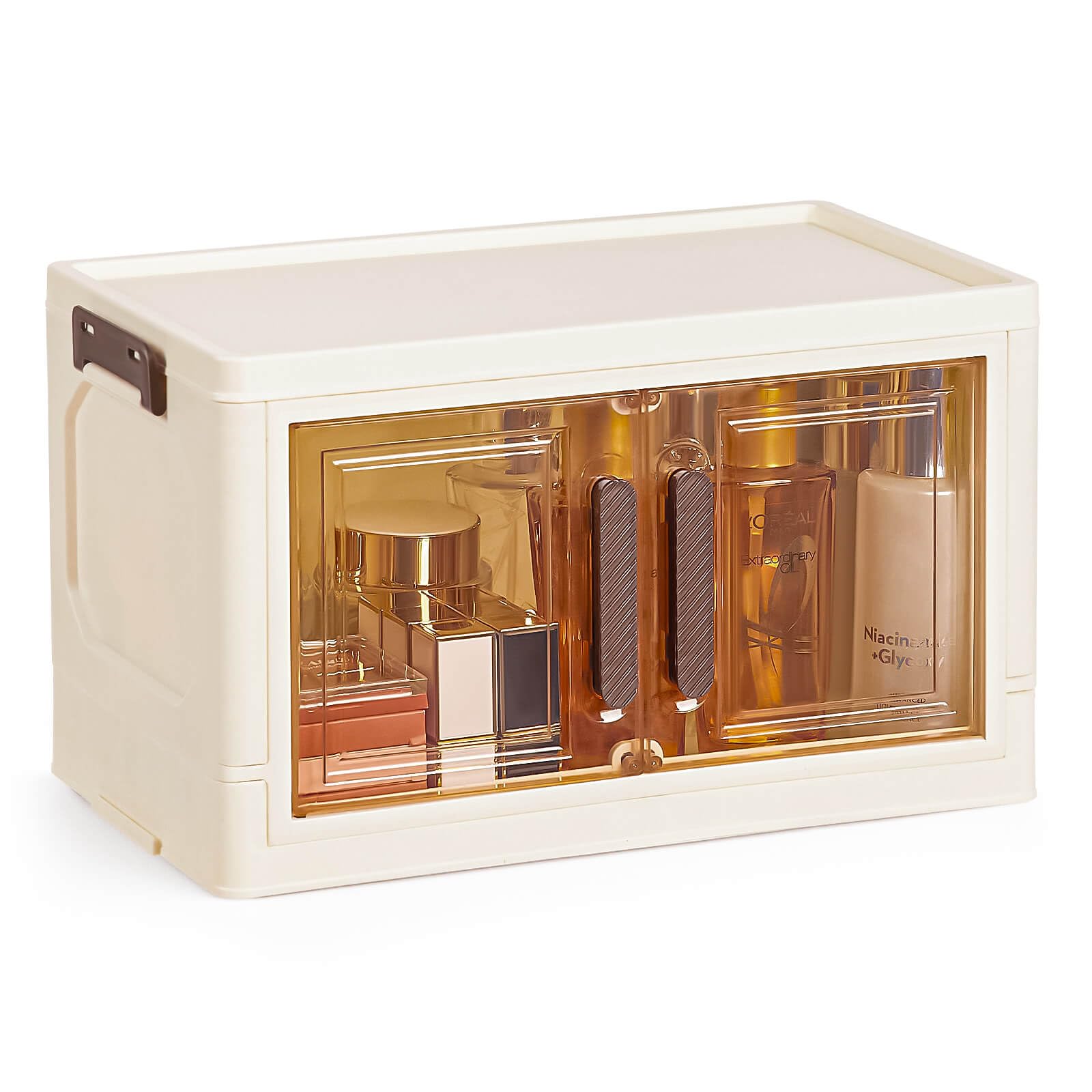 Homde Clear Bathroom Organizers and Storage: Plastic Makeup Bins for Vanity - Stackable Desk Organization for Skincare Perfume Accessories - 1 Pack Holder Box similar