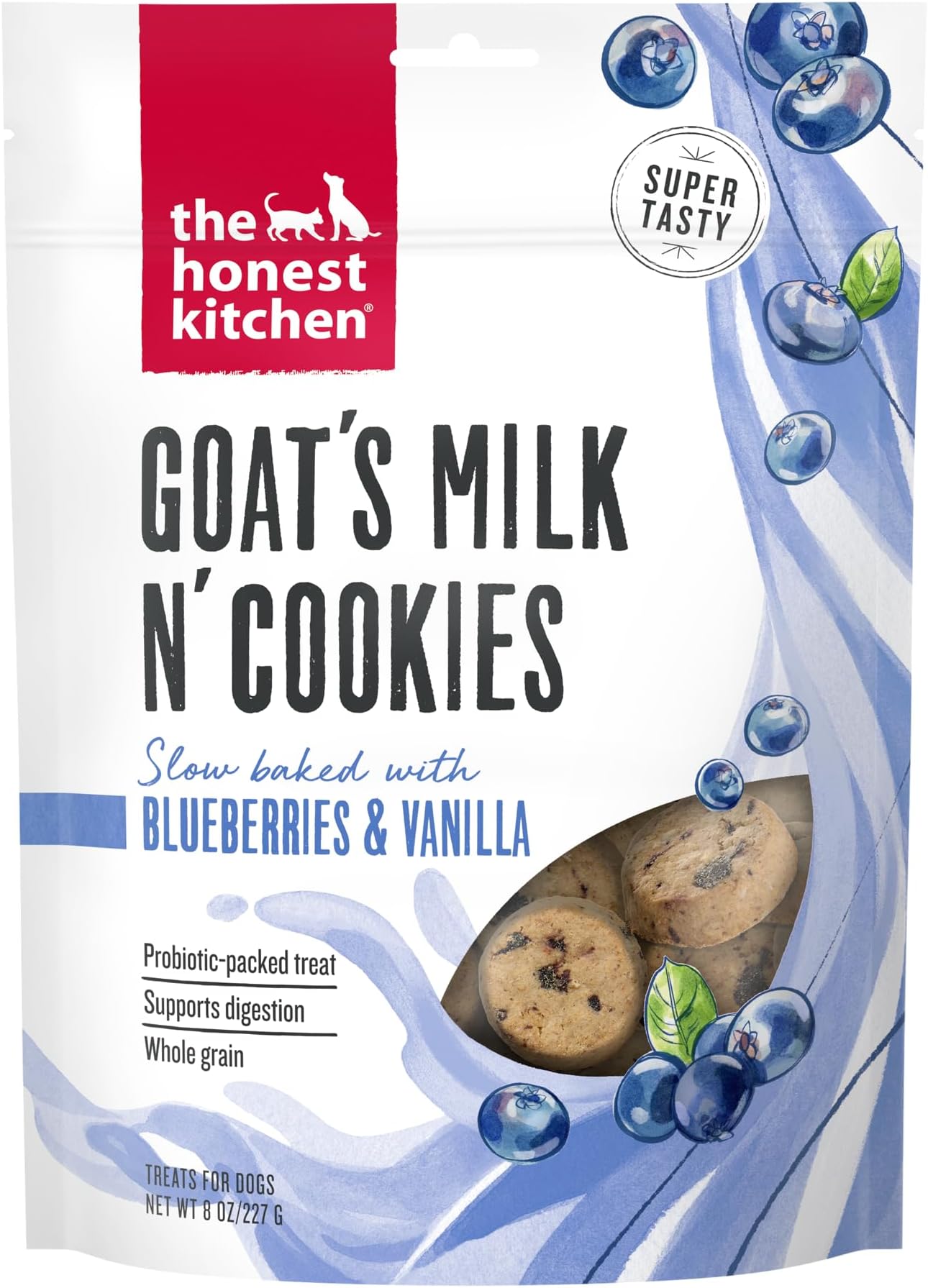 Goat's Milk N' Cookies: Slow Baked with Blueberries & Vanilla, 8 oz Bag