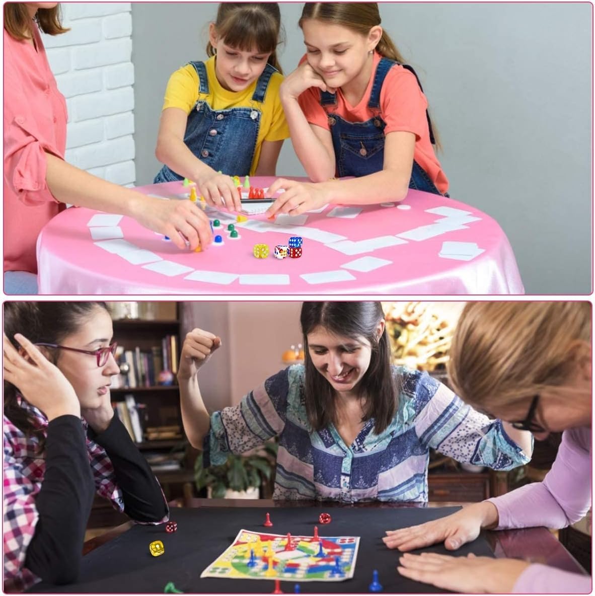 100 Pezzi Dadi da Gioco in Acrilico 10 Traslucido Colori, 16 mm Esaedro Dadi per enzi, Farkle, Yahtzee, Bunco or Insegnare i Matematici