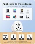 World to Canada US Travel Plug Adapter,2 Pack LENCENT Europe/China/Australia/UK to 3 Pin US Plug Adapter,EU to American Grounded Wall Charger,Universal Travel Adapter-Type B