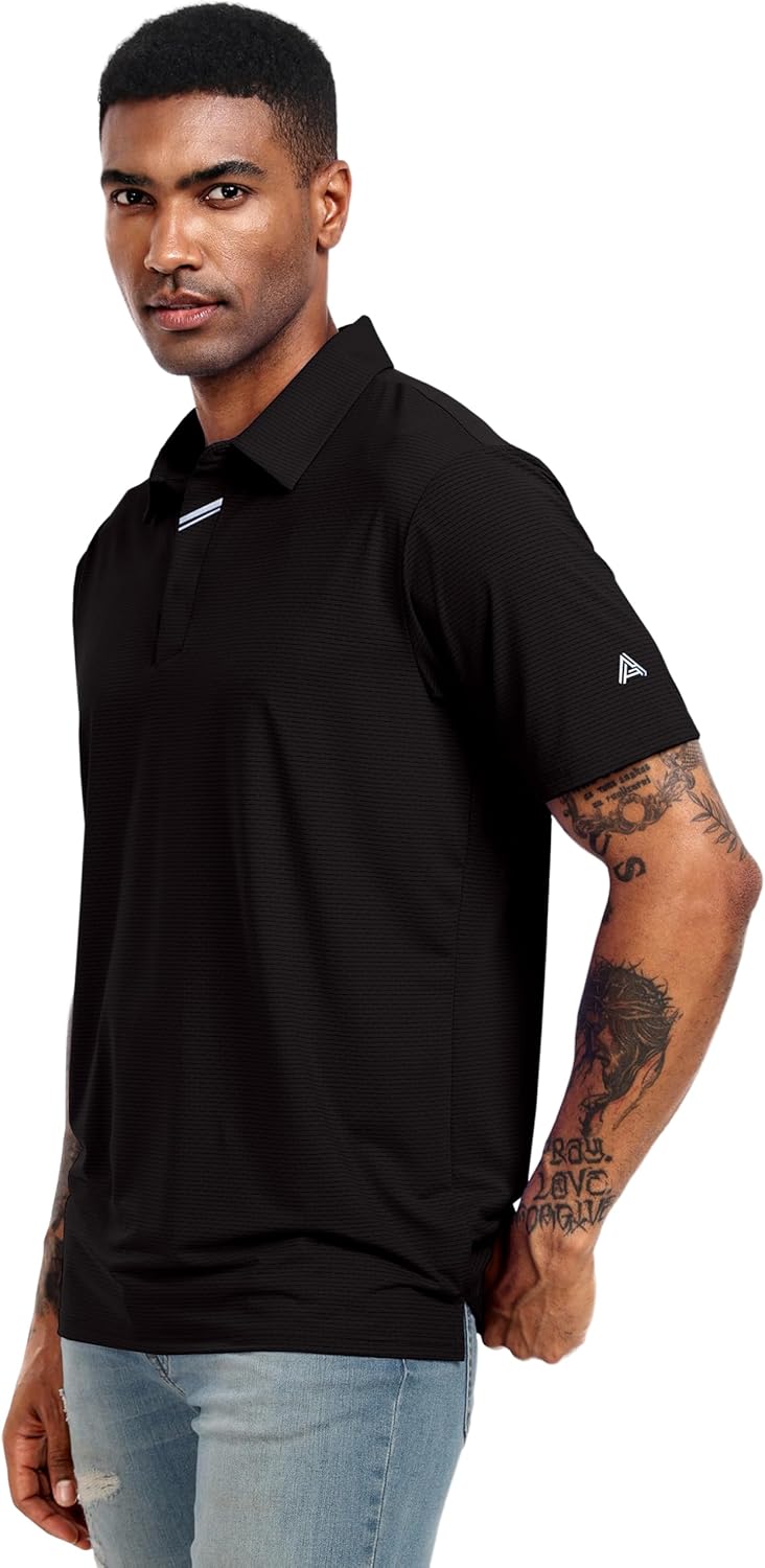 Men's Golf Polo Shirts UPF 50+ Short Sleeve Dri Fit Polos Stretch Performance Collared Golf Casual Work Business Wear - Image 8