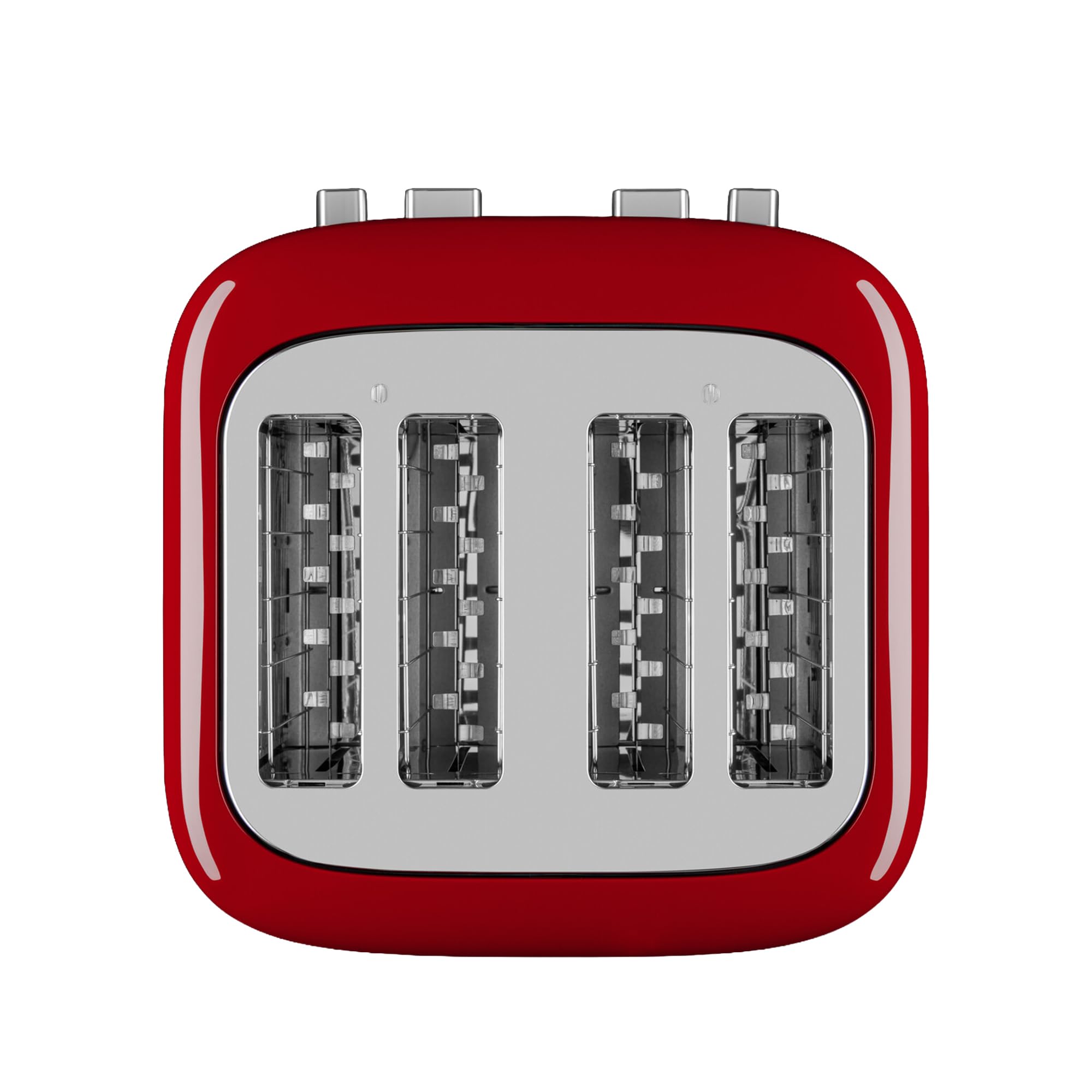 KitchenAid Tostadora 4 Rebanadas, Ranuras Extra Anchas, Controles Duales Independientes, 7 Niveles de Tostado, Funciones Bagel, Descongelar, Recalentar y Más Tiempo, Palanca Alta, Rojo Imperio