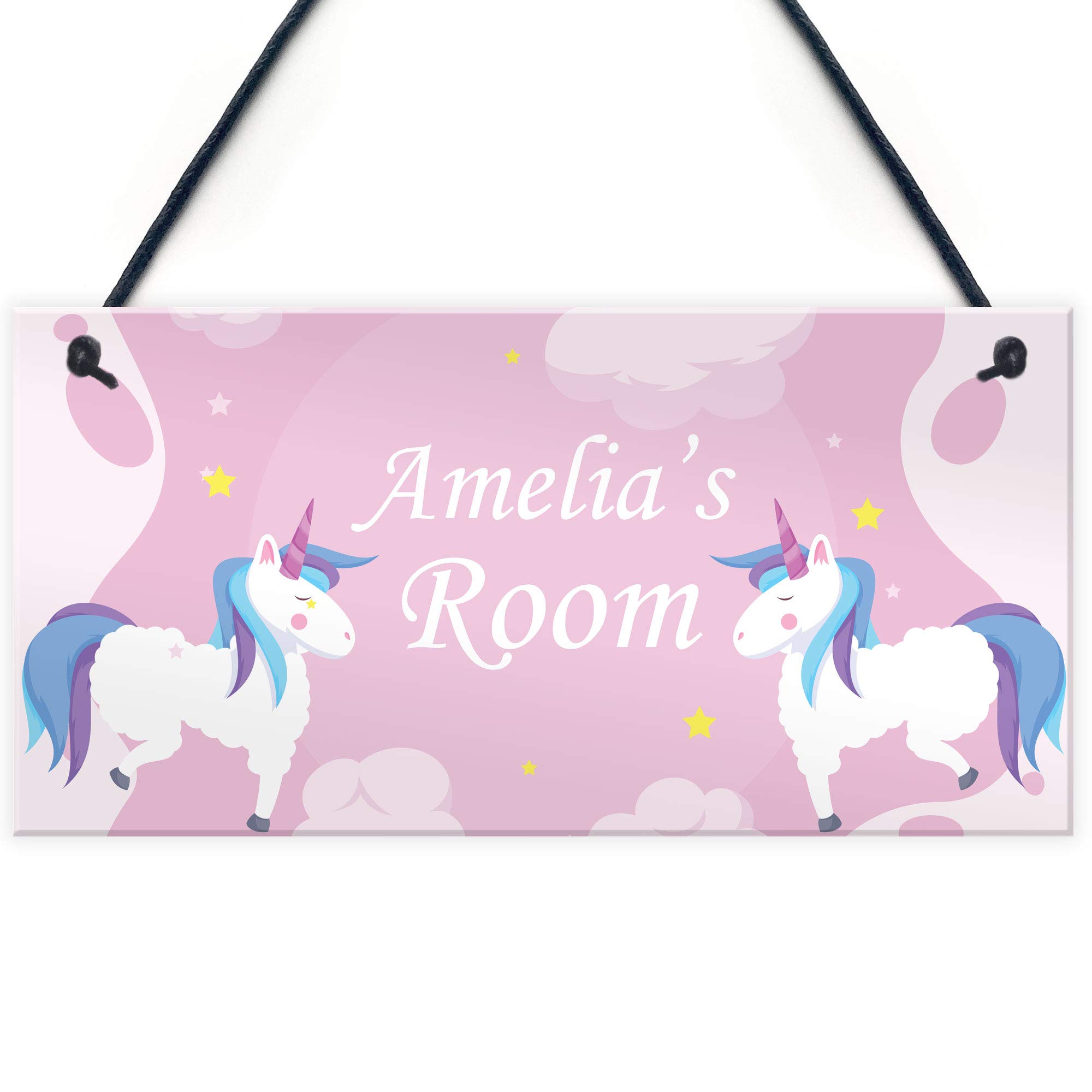 UNICORN Gift For Daughter PERSONALISED Unicorn Bedroom Door Sign Gift