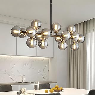 10 Office Chandelier Ideas for Stylish Workspaces 6 CROSSIO 16 Lights Mid Century Modern Chandelier Black Linear Chandelier ...