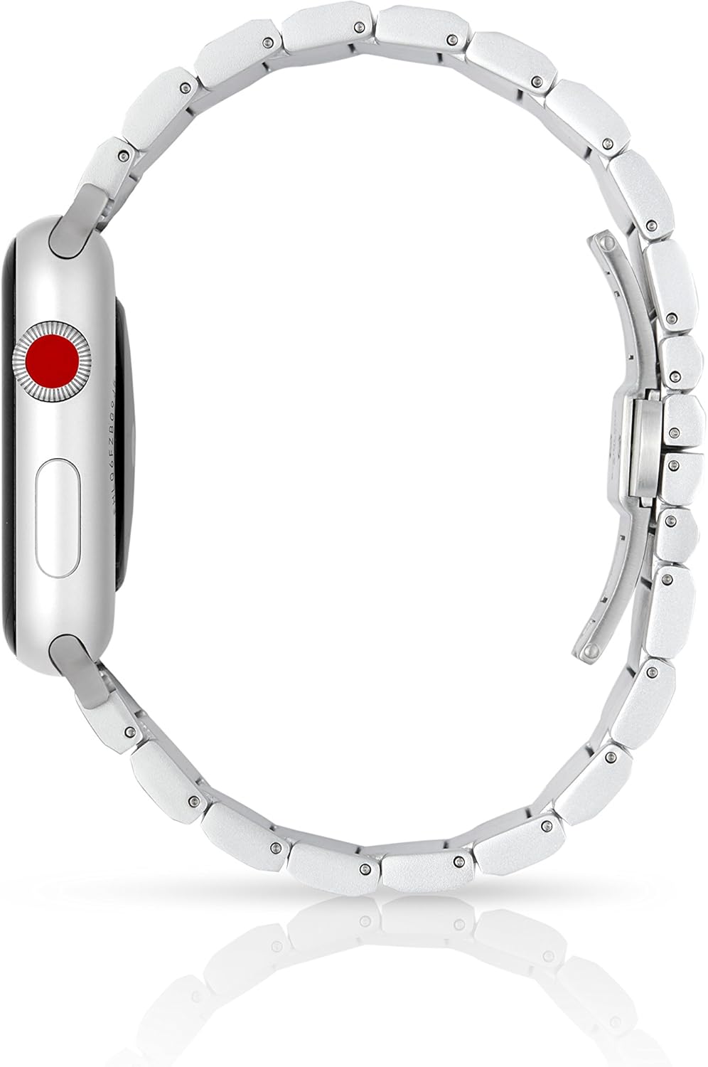 juuk 45mm ligero silver lt premium watch band made for the apple watch using aircraft grade hard anodized 6000 series aluminum with a solid stainles