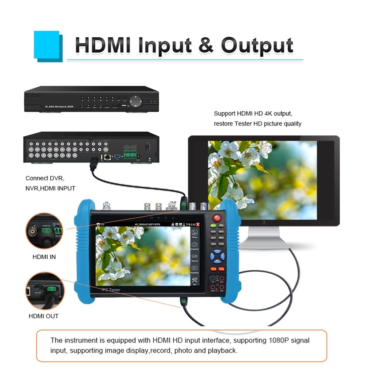 IPC 9800 Plus Tester CCTV Kamera IP Koncentryczny Test HD AHD CVI TVI Kamery PoE Kabel RJ45 UTP TDR 7 Cali Narzędzia sieciowe(IPC 9800 Plus)