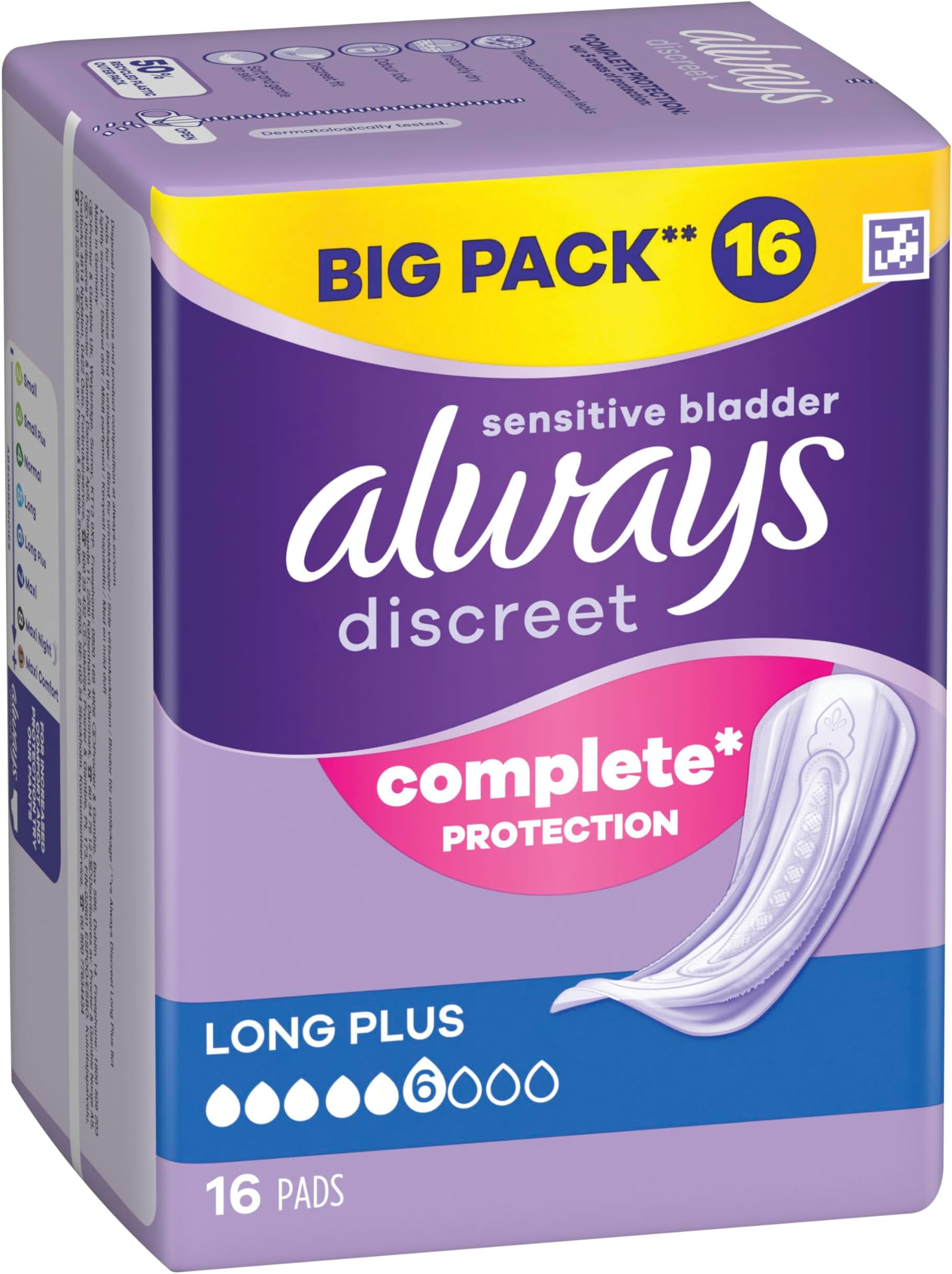 Long Sanitary Pads, 16 each
