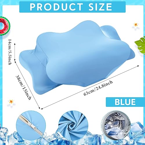 Miniatura 2 de Funda de almohada refrescante para el cuello cervical (solo funda de almohada) Funda de almohada ergonómica con cremallera, funda de almohada