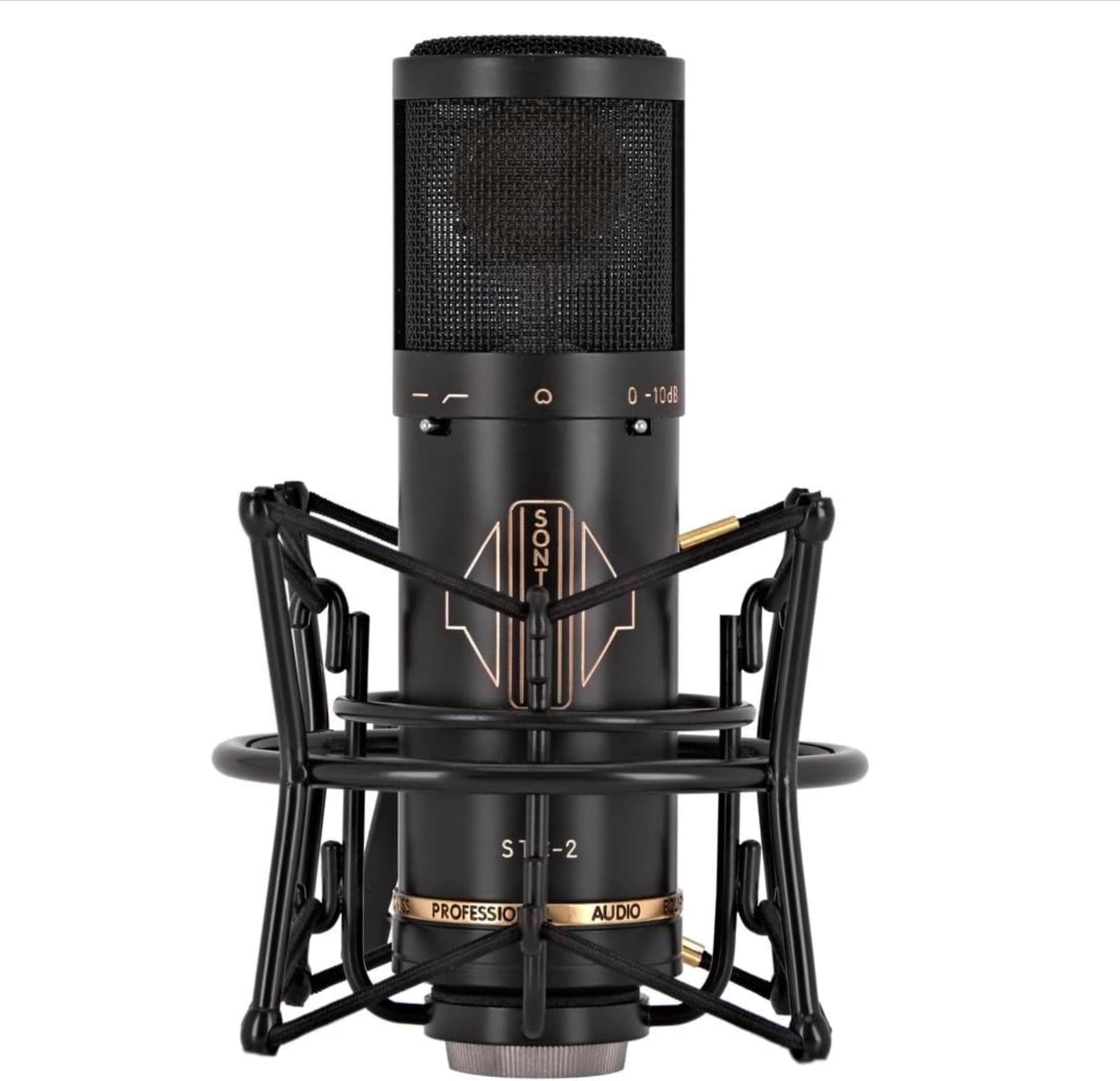 STC-2 Professional Large-Diaphragm XLR Studio Cardioid Condenser Microphone. Broadcast, Podcast & Recording Vocals. Shock Mount & Pop Shield. Lifetime Mic Warranty - Designed in UK – Black