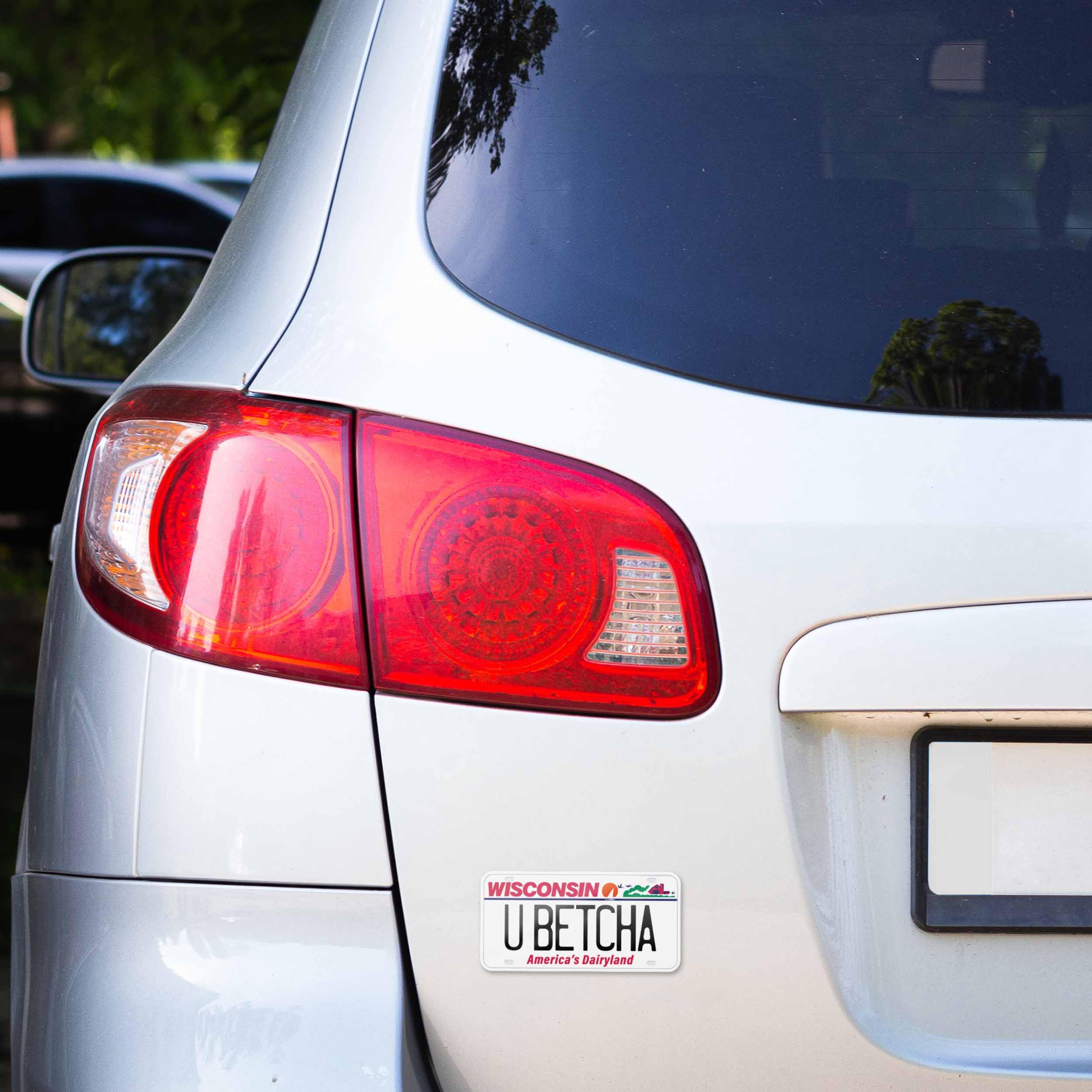 You Betcha Wisconsin Magnet for Car - WI State License Plate Flexible Fridge Magnet - Milwaukee Madison Green Bay Kenosha- Cute Midwest Gift