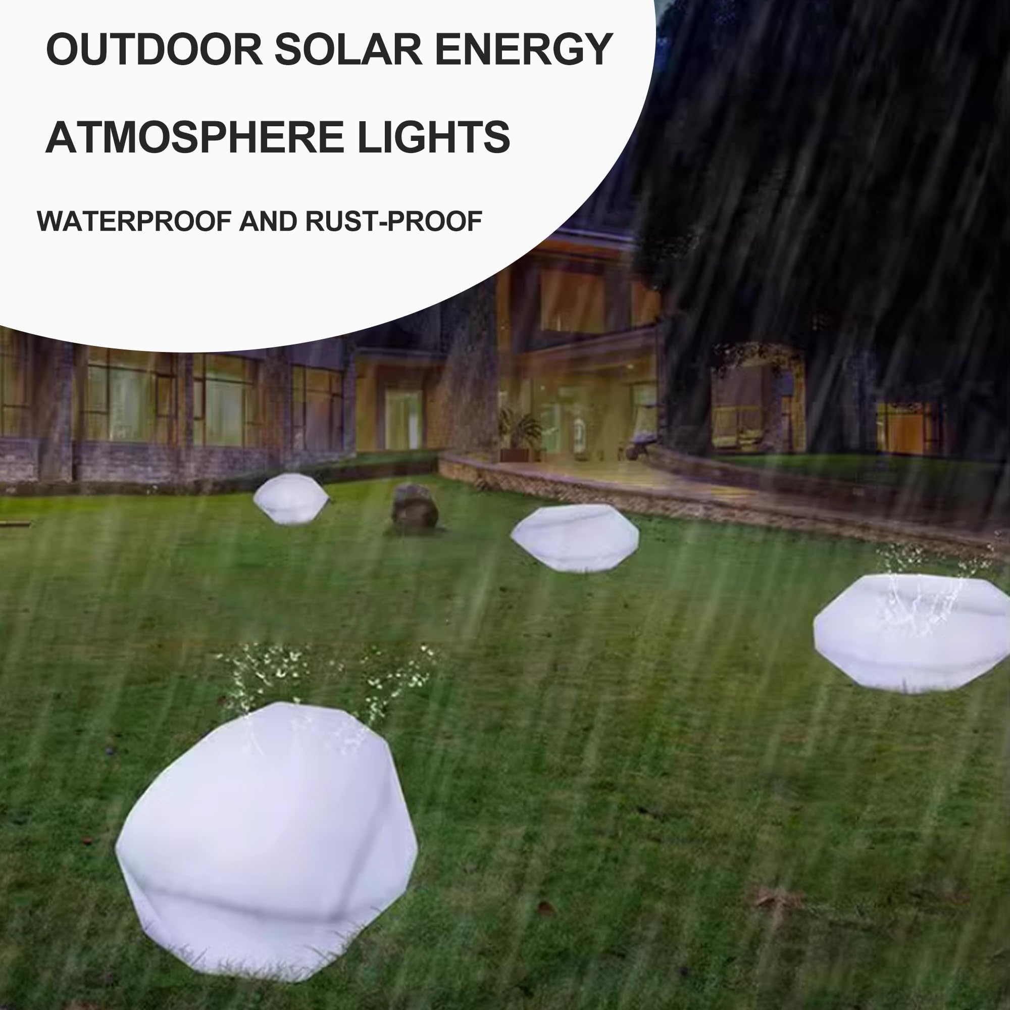 Lampada solare da giardino, Luce da giardino con illuminazione a LED con cambio di colore, Lampada da giardino moderna per esterni, IP65 impermeabile, telecomando, per vialetti, piscina, prati(63*45*3