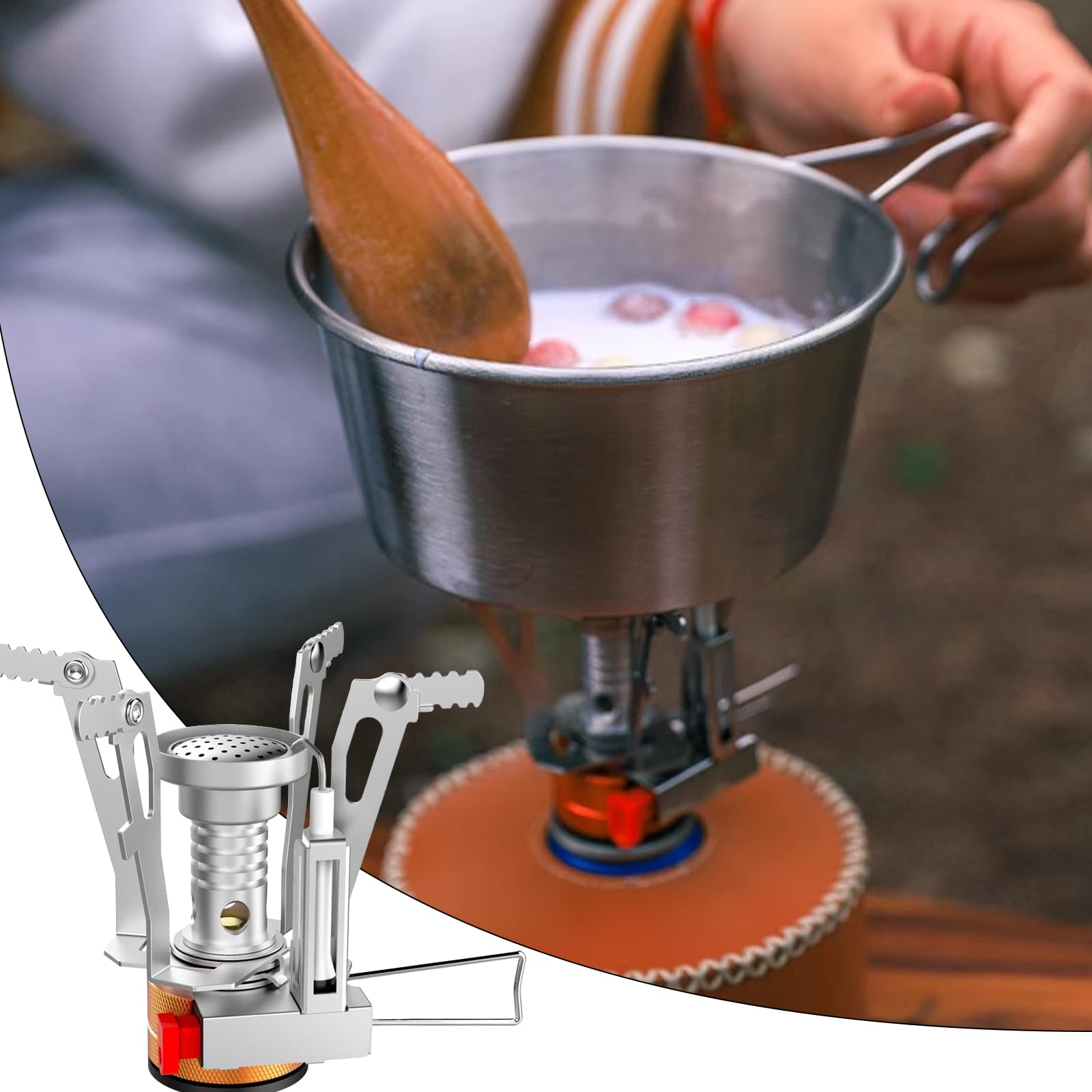 Mini fornello a gas 3000 W per esterni, con accensione piezoelettrica, portatile e compatto, bruciatore a gas per campeggio, trekking, picnic, con scatola per il trasporto