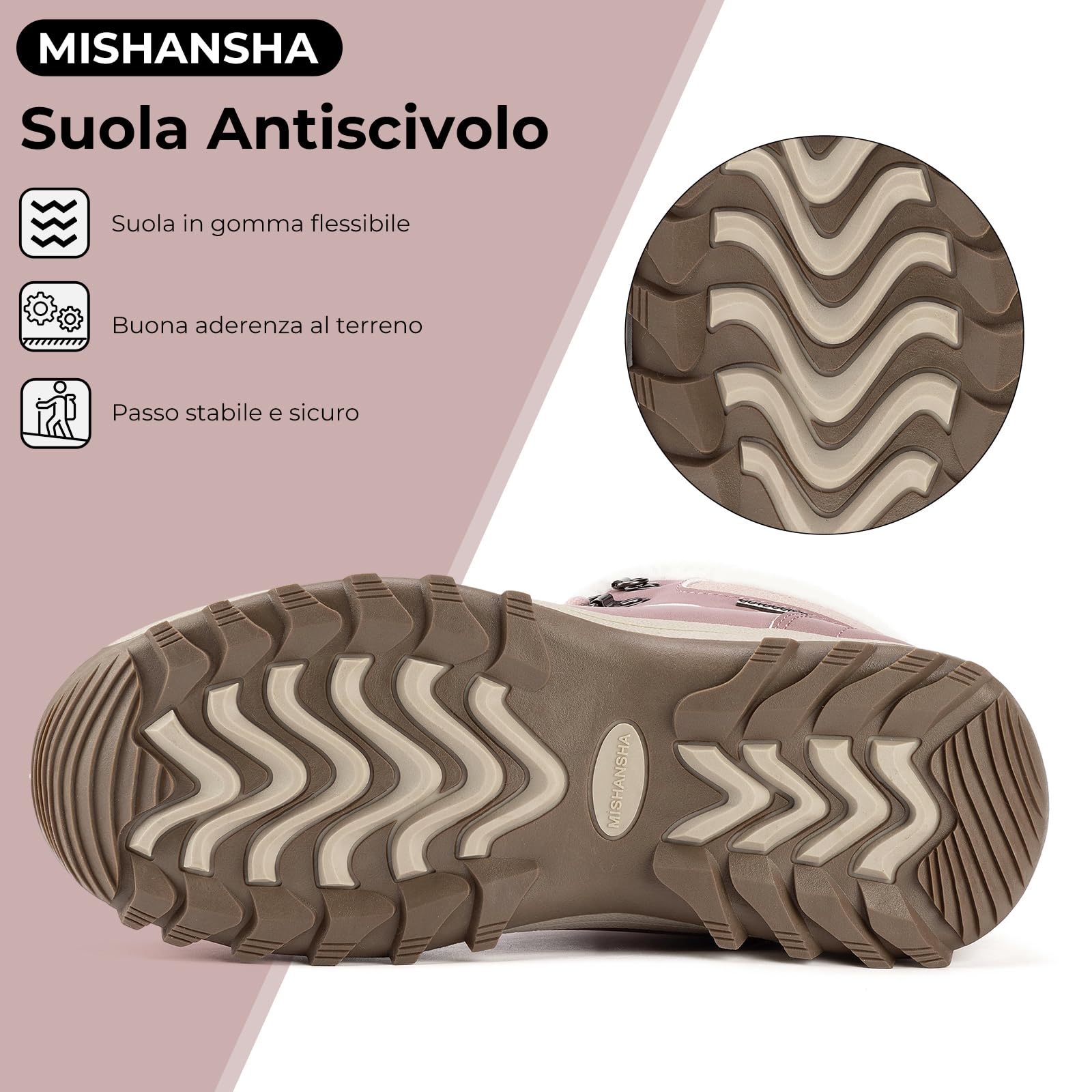 Mishansha Scarpe Uomo Donna Invernali Impermeabili Antiscivolo Stivaletti Invernali con Pelo, Gr.36-48