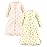 Hudson Baby Unisex Baby Cotton Wearable Sleeping Bag, Sack, Blanket, Lemon Daisy Long Sleeve, 0-3 Months
