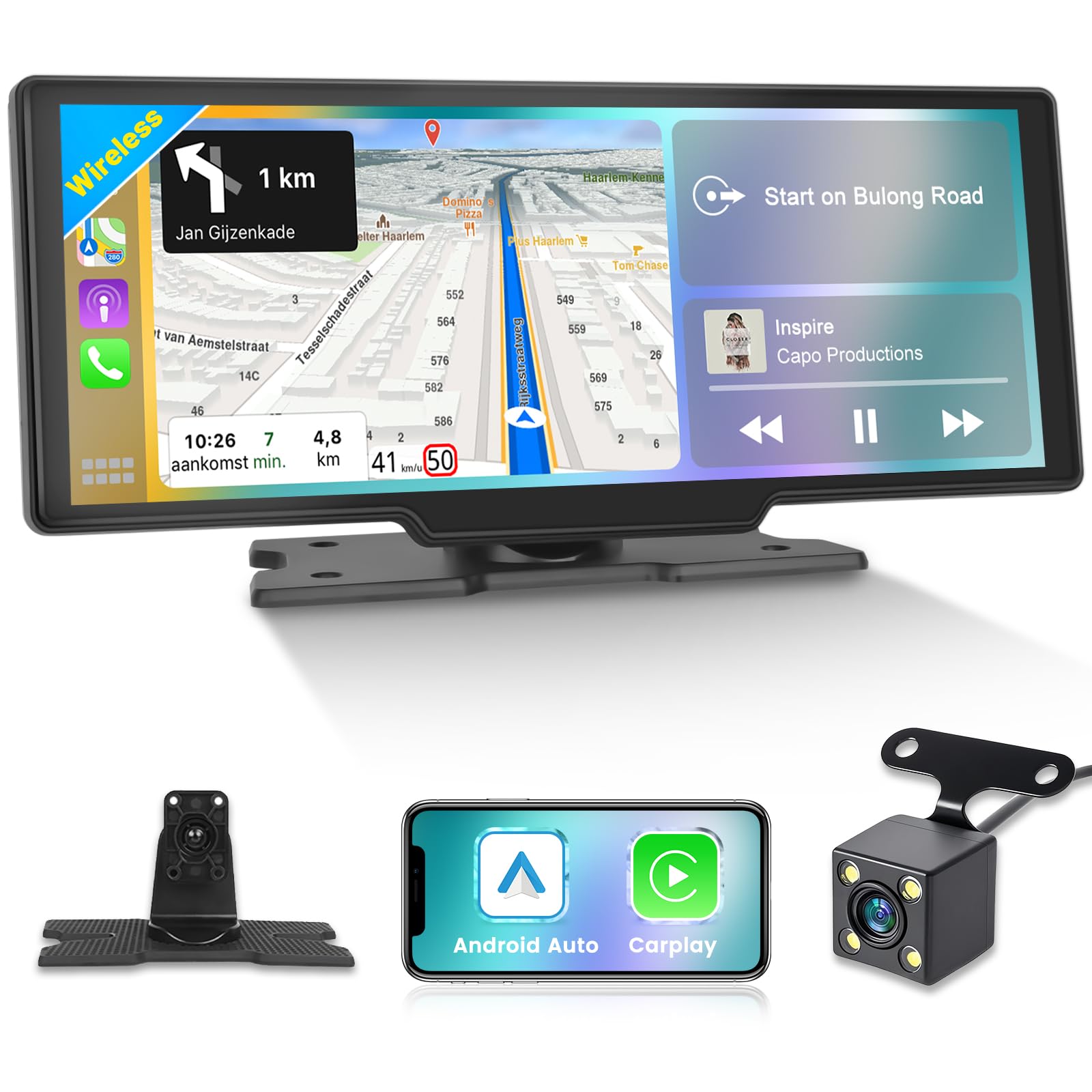 schermo auto compatibile car play e android auto 10,26 pol polychrome