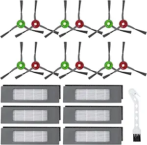 Replacement Parts for EcoVacs DEEBOT OZMO Vacuum N8, N8+, N8Pro+, T8, T8Aivi, T5, T9, N7, 920, 950, Yeedi Vac/Vac Max/Station N10 PLUS Yeedi vac - Set Include 6 Filters & 6 Pair Side Brushes LUXRILIX