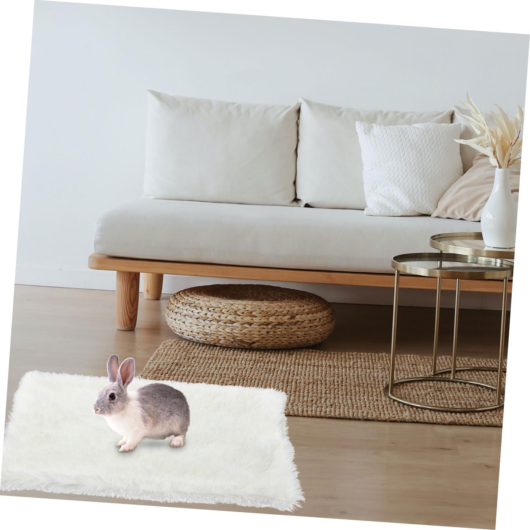 SUPVOX Coperta Peluche per Cani e Gatti, Cuscino lungo Doppio Strato Bianco