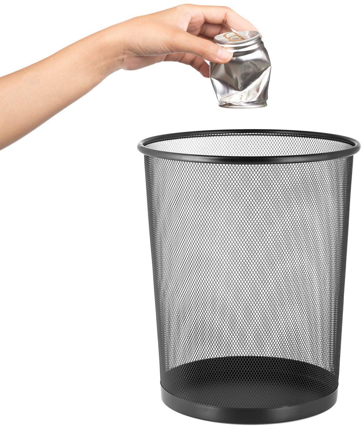 APURK Metal Mesh Medium Size Dustbin for Office use,Small Rooms,School, Bedroom,Kids Room, Home, Multi Purpose (Black,Metal Mesh) (Set of 2)-image-19
