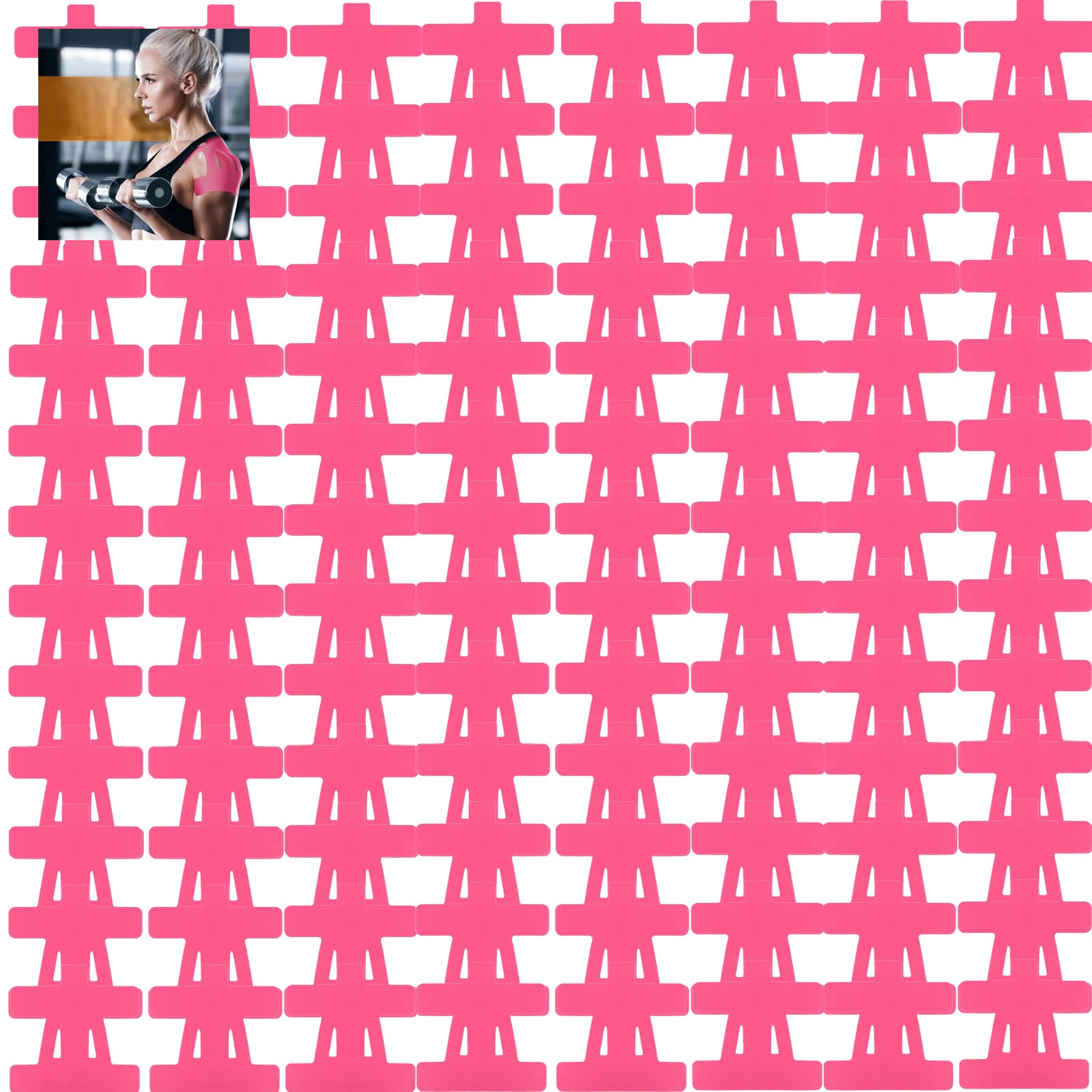 Precut Kinesiotapes Knie Tape,Nacken Vorgeschnitte-vorgeschnitten Kinesiologie Tape Sport Tapes Kinesiotape,wasserfest&Hautfreundlich Profi Tape Knieschmerzen Knie Haltungskorrektur (100, PINk)