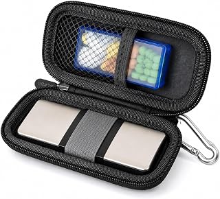ALKOO Hard EKG Monitor Case for AliveCor KardiaMobile 1-Lead 6L and 6L Max | Protective Storage Accessory for EKG Monitors, with Elastic Strap, Mesh Pocket, PP Pill Box and Carabiner for Daily Carry