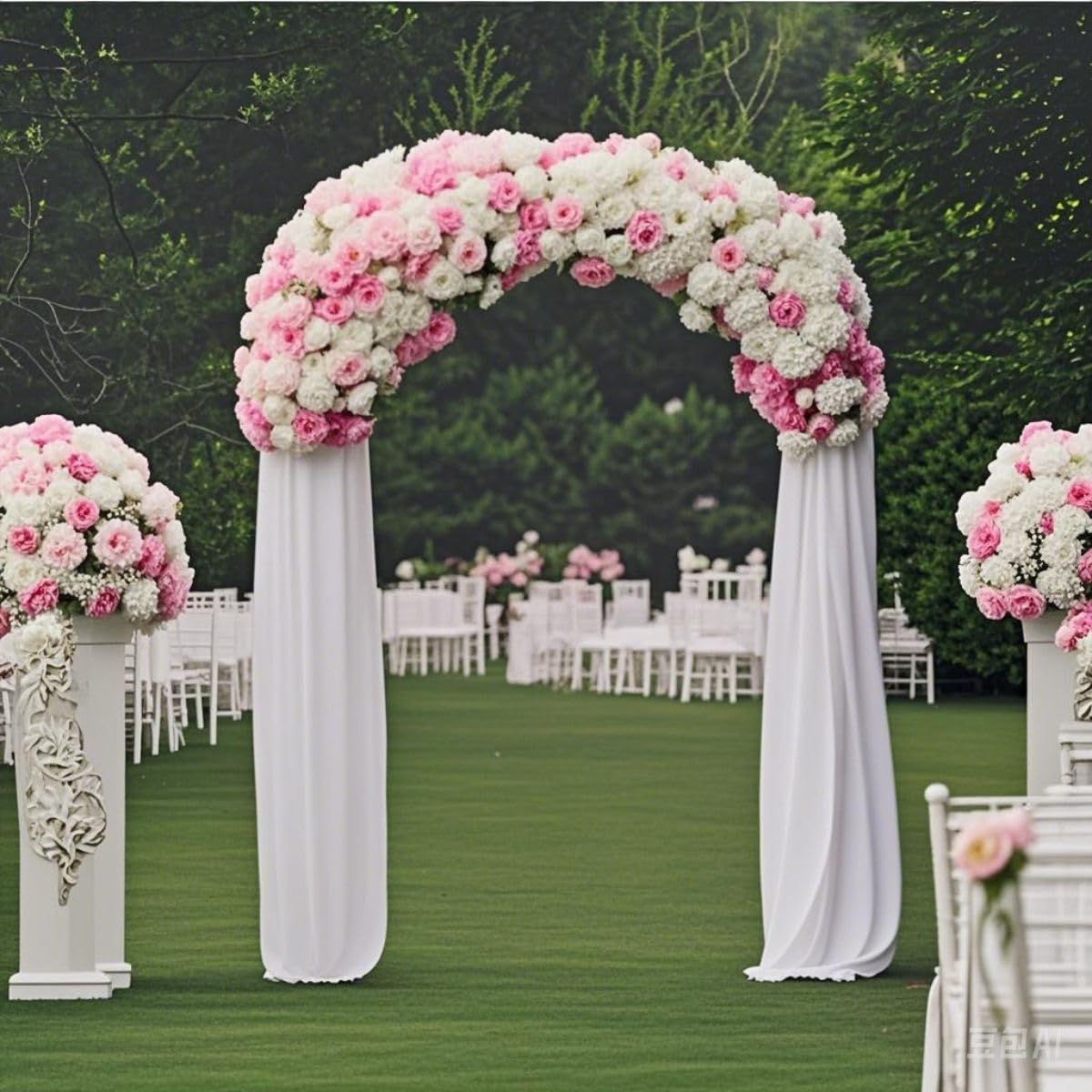 Arche de mariage en métal noir avec base antirouille - Pergola treillis pour plantes grimpantes et intérieur/extérieur - Pour décoration de fête de mariée - 40 cm de profondeur - Marron - 230 x 200 cm
