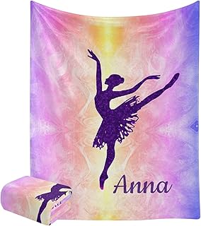 Girls Love to Dance Ballerina Personalized Blankets Throw Bed Sofa Couch Blankets Traveling Camping Hiking Soft Cozy 60 x 80 Inch