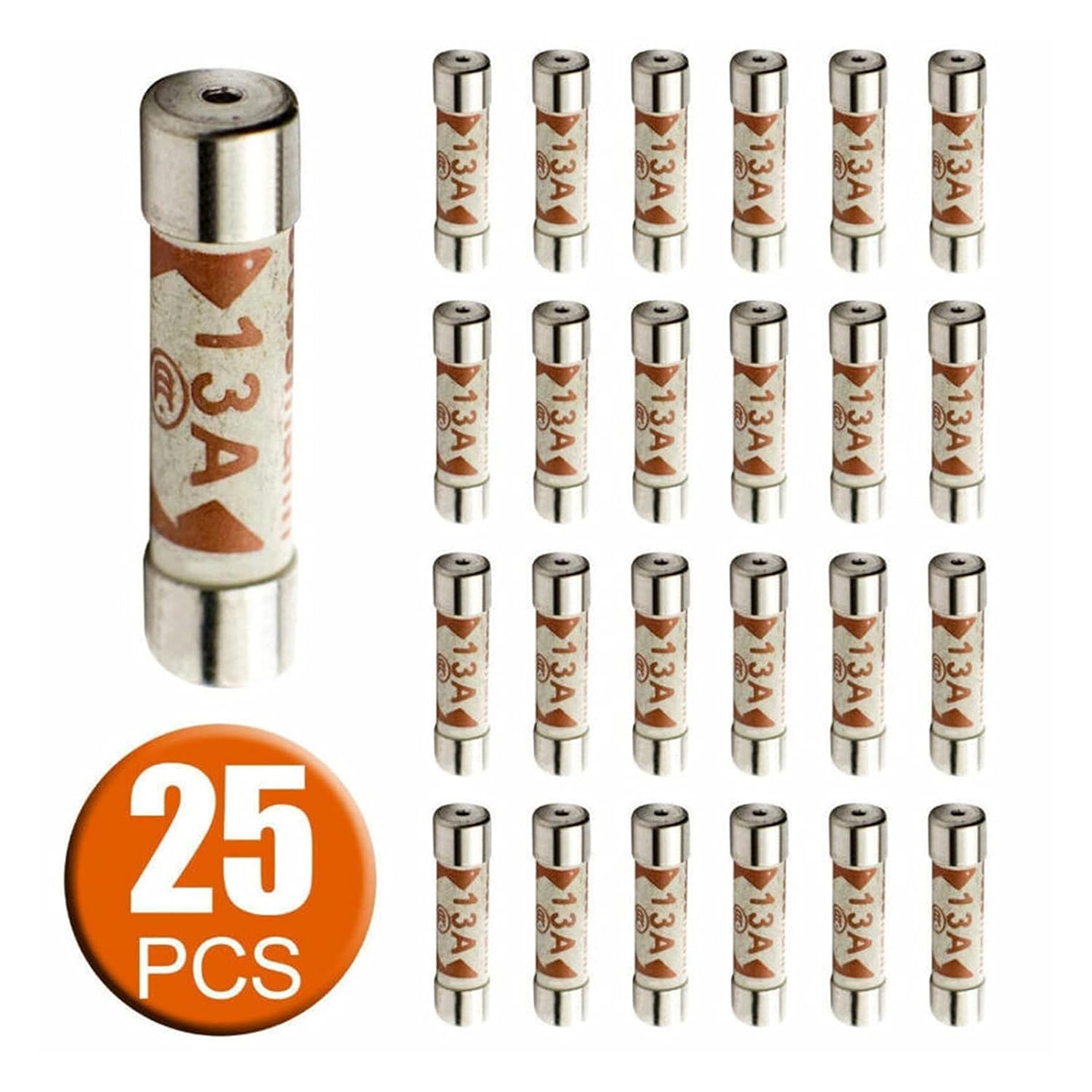 Fuse Insert 25 Pieces 13A Domestic Fuses Plug Top Household 13AMP Cartridge