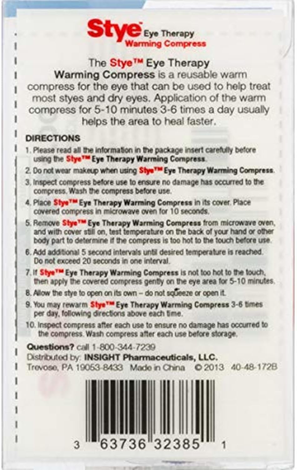 Thera Tears Steralid Antimicrobial Eyelid Cleanser and Stye Eye Therapy Reusable Warming Compress
