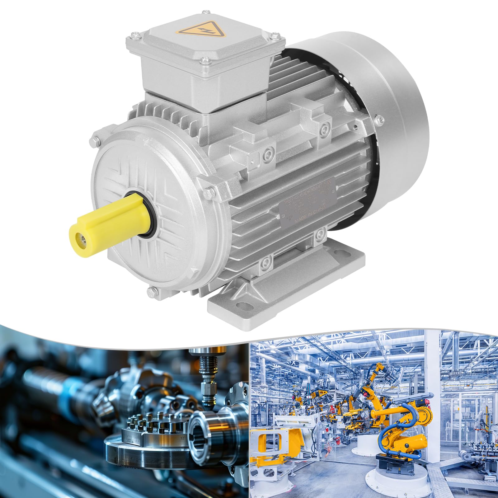 Elektromotor 3KW 400V / 230V Drehstrom1435 U/min, Industrie Motor, IP55 Schutzklasse mit Kupferwicklung und 28mm Welle B3