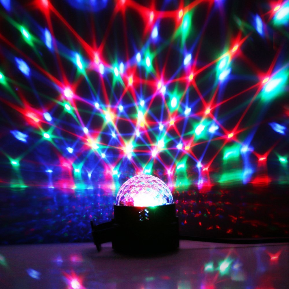 Lampe LED Pour Scène Disco Boule DJ Rotative Stroboscopique Contrôle Sonore à Distance Voiture De Danse Magique RVB Cadeau De Noël Fête Club Lampe De Spectacle Laser