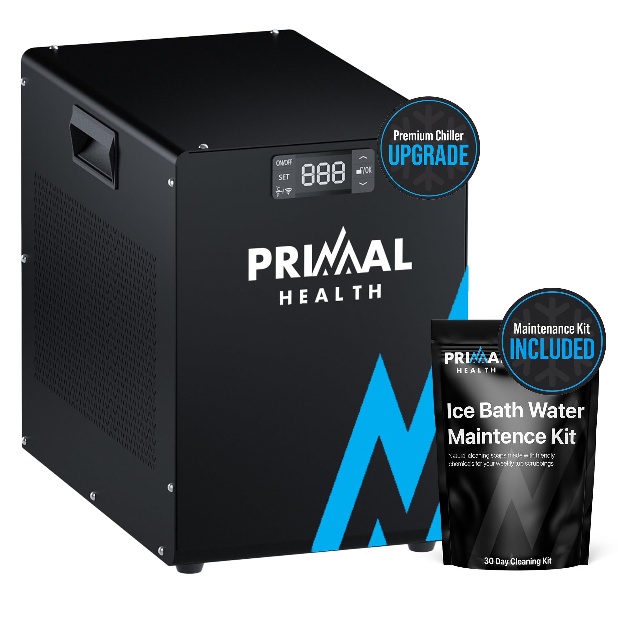 Primal Health Water Chiller for Ice Bath & Cold Plunge Tubs (Maintains 37°F) – Universal Ice Bath Chiller System with Hoses & Pumps – Ideal for Cold Plunge Recovery, Home Use – Powerful 1/3 HP Cooling