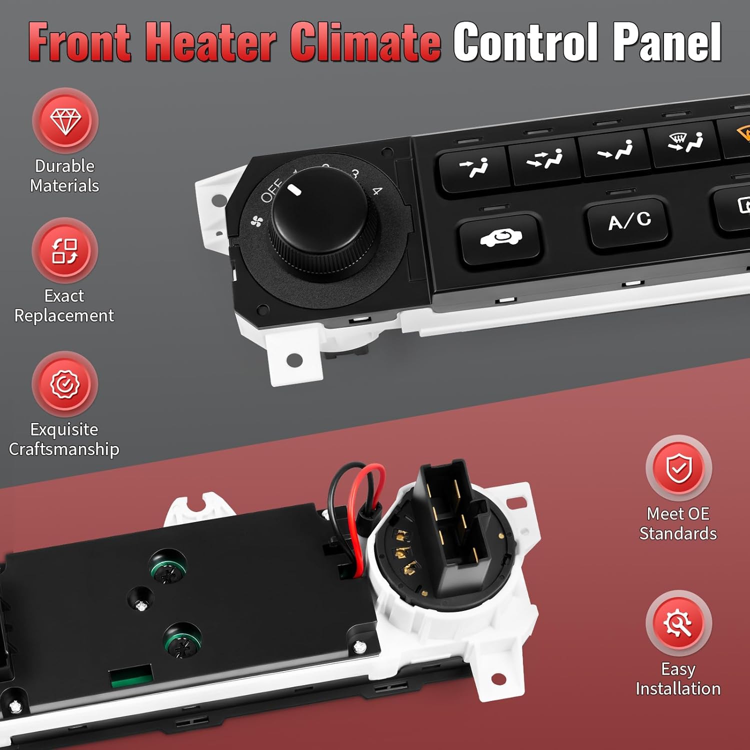 79600S84A01ZA Heater Climate Control Module Compatible with Honda Accord 1998-2000, Odyssey 1998-2004, AC Control Switch Panel Replace 599-268