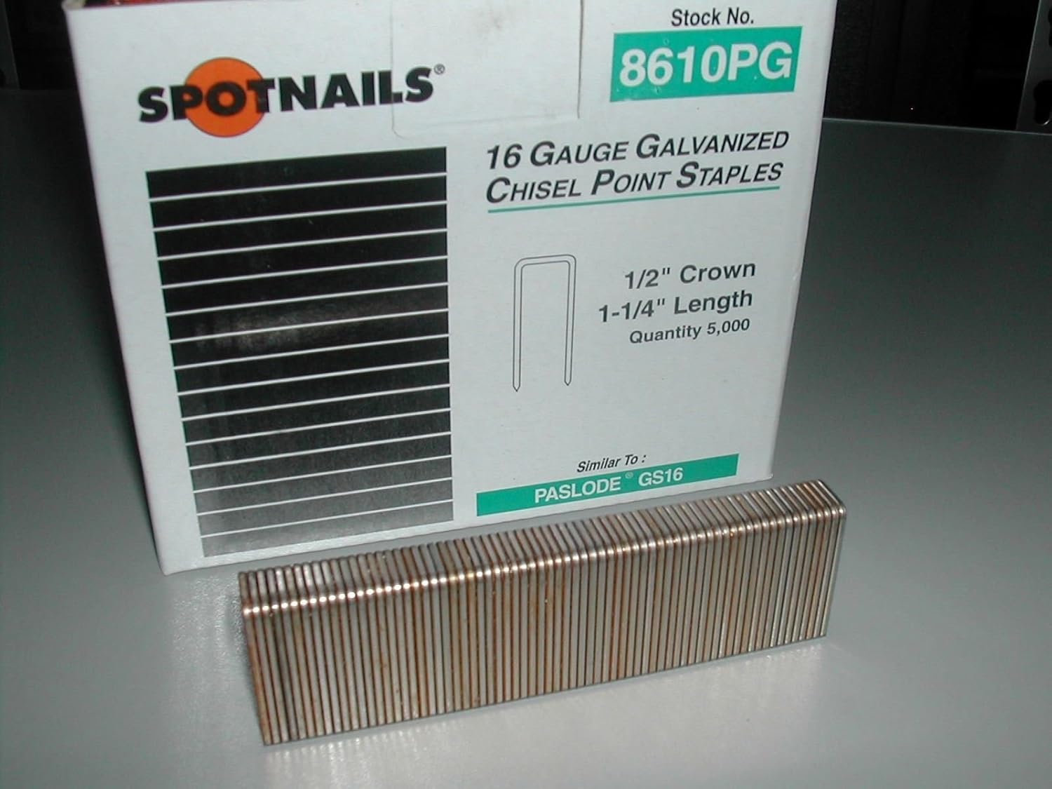 GS Series Medium Crown Staples 16 Gauge 1 1/4" for Paslode Dewalt (10,000)