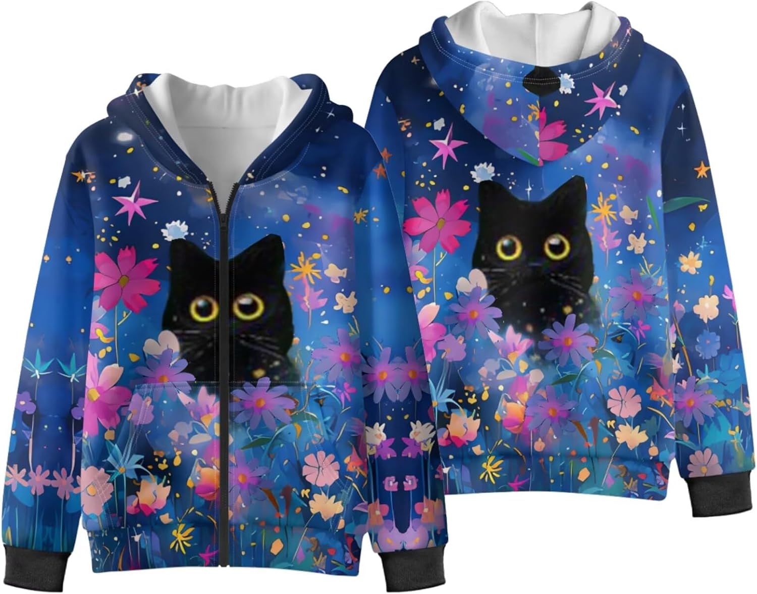 Girls Boys Zip Up Hoodies Kids Fleece Sweatshirts Long Sleeve Jackets with Pockets Casual Fall Winter Warm Clothes