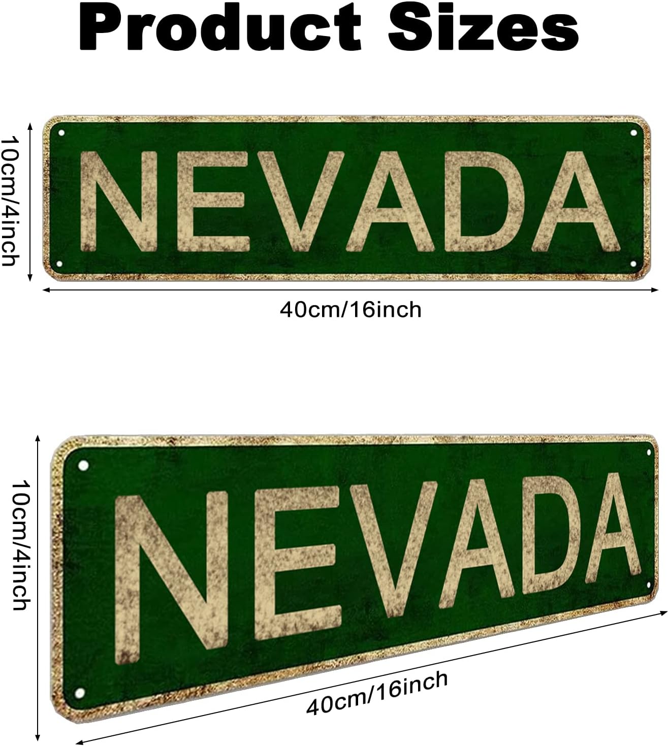 LINStore Nevada Sign, America State Name Vintage Metal Tin Sign, Wall Decor for Office/Home/Classroom - Best Decor Gift Ideas for Women Men Friends 4x16 Inches image 2