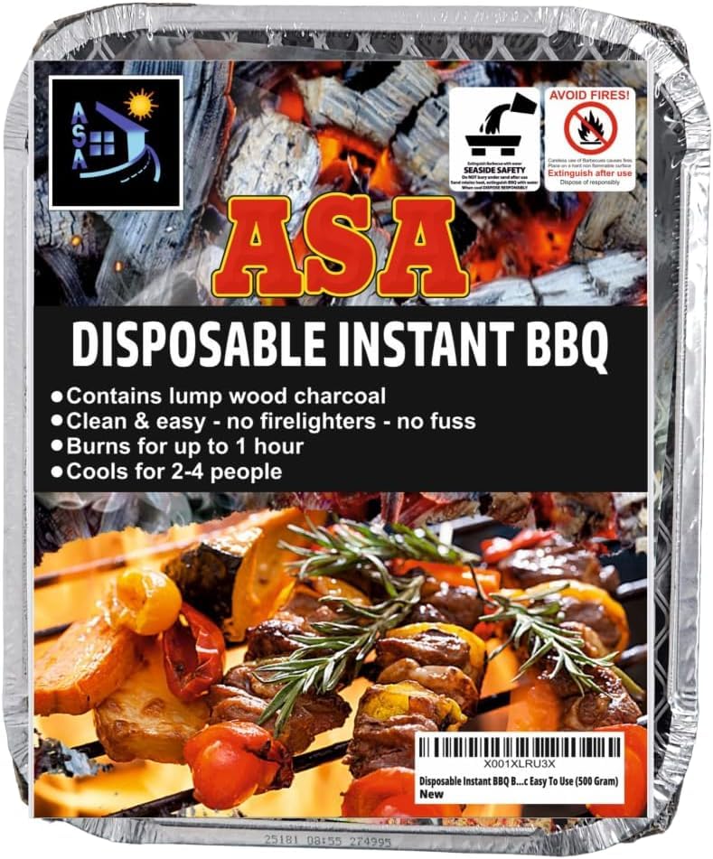 Disposable Instant BBQ Barbecue Ideal for Garden BBQs, Camping, Outdoor Parties and Picnics Instant Light Charcoal (1)