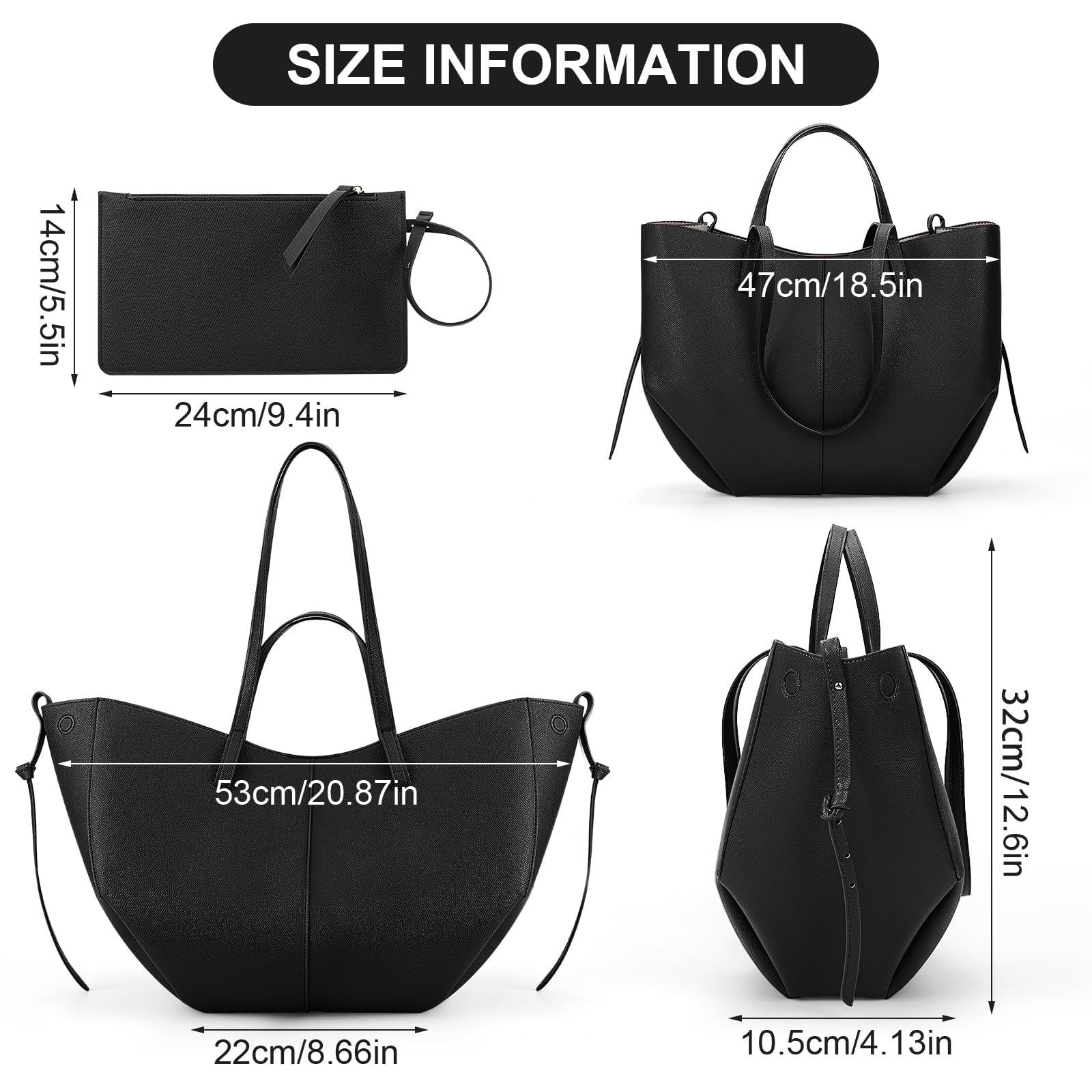 GSenhui Tote Bag Handtasche Damen Umhängetasche Große Shopper Tasche PU Leder Schultertasche mit Geldbörse Henkeltaschen Gross Tragetasche für Reisen Einkauf Geschenk