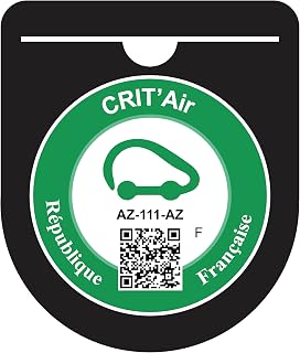 HADEXIA - Portaviñetas Crit'Air Pare Brisa Macaron | Funda autoadhesiva autoadhesiva color negro