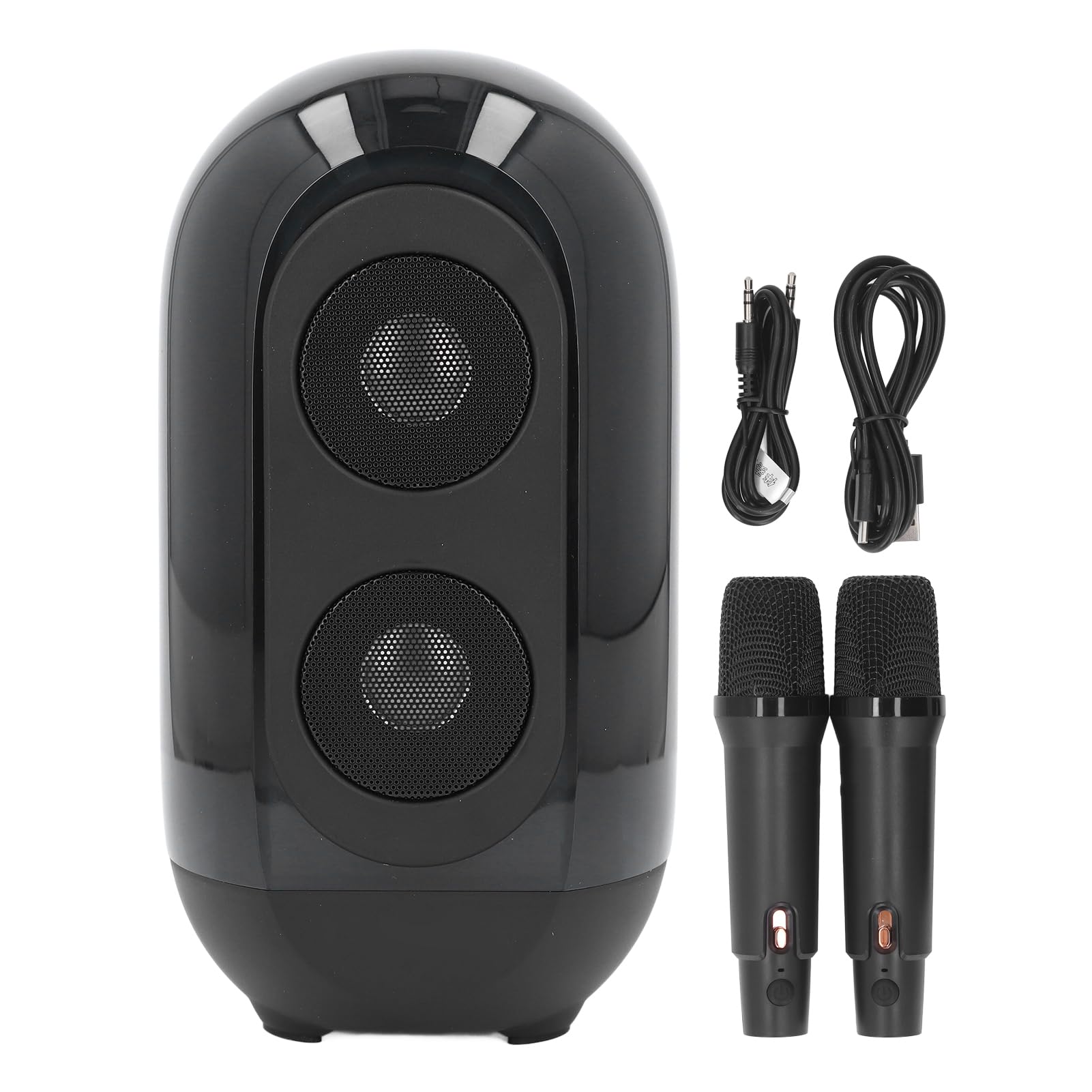 Hidyliu Set di Altoparlanti per Karaoke Bluetooth con Luci Colorate e 2 Microfoni per Riunioni di Famiglia a Casa