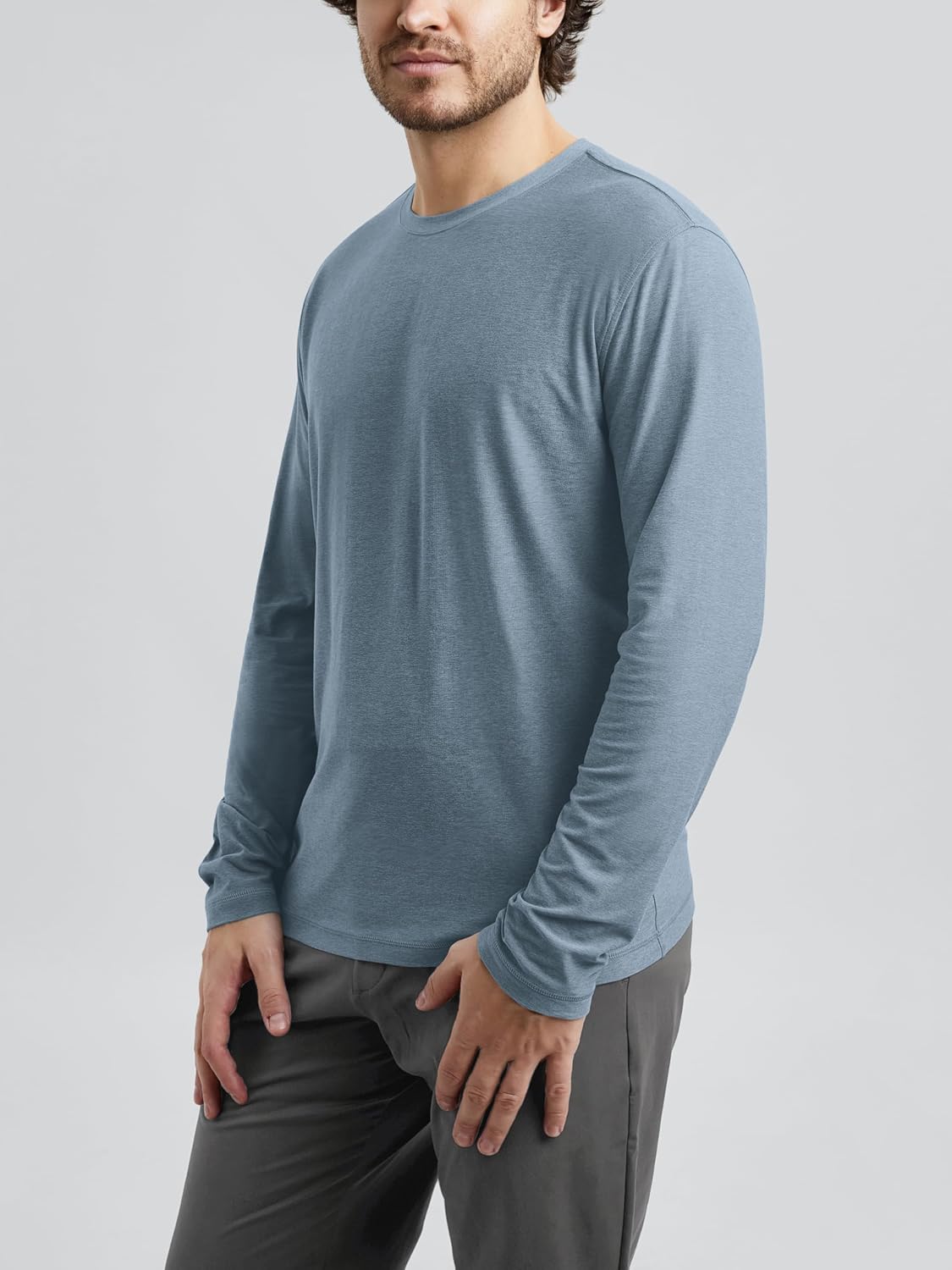 ODODOS Men's Long Sleeve Performance T-Shirt - odSTRATUM Tech Tee, Ultra Soft Moisture Wicking UPF 50+ Fitness Top image 2