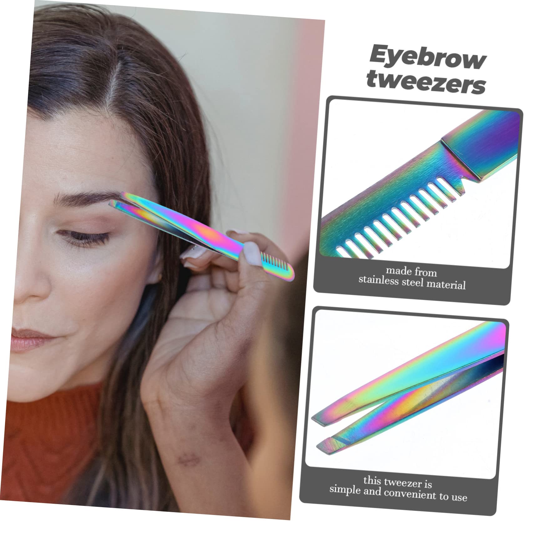 FRCOLOR 20pezzi Pinzette Per Sopracciglia Inossidabile Pinzette Professionali Per Donne Per Rimuovere Sottopelle e Schegge Kit Compatto e Leggero Per Viaggi e Regali