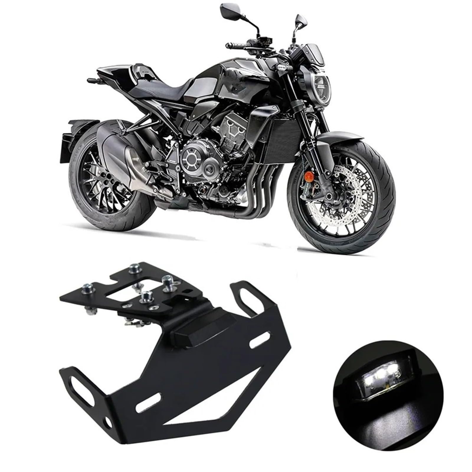 Uchwyt tablicy rejestracyjnej Pasuje do tylnej krótkiej ramki tablicy rejestracyjnej Honda CB1000R z uchwytem na tablicę rejestracyjną LED Ramki tablic rejestracyjnych