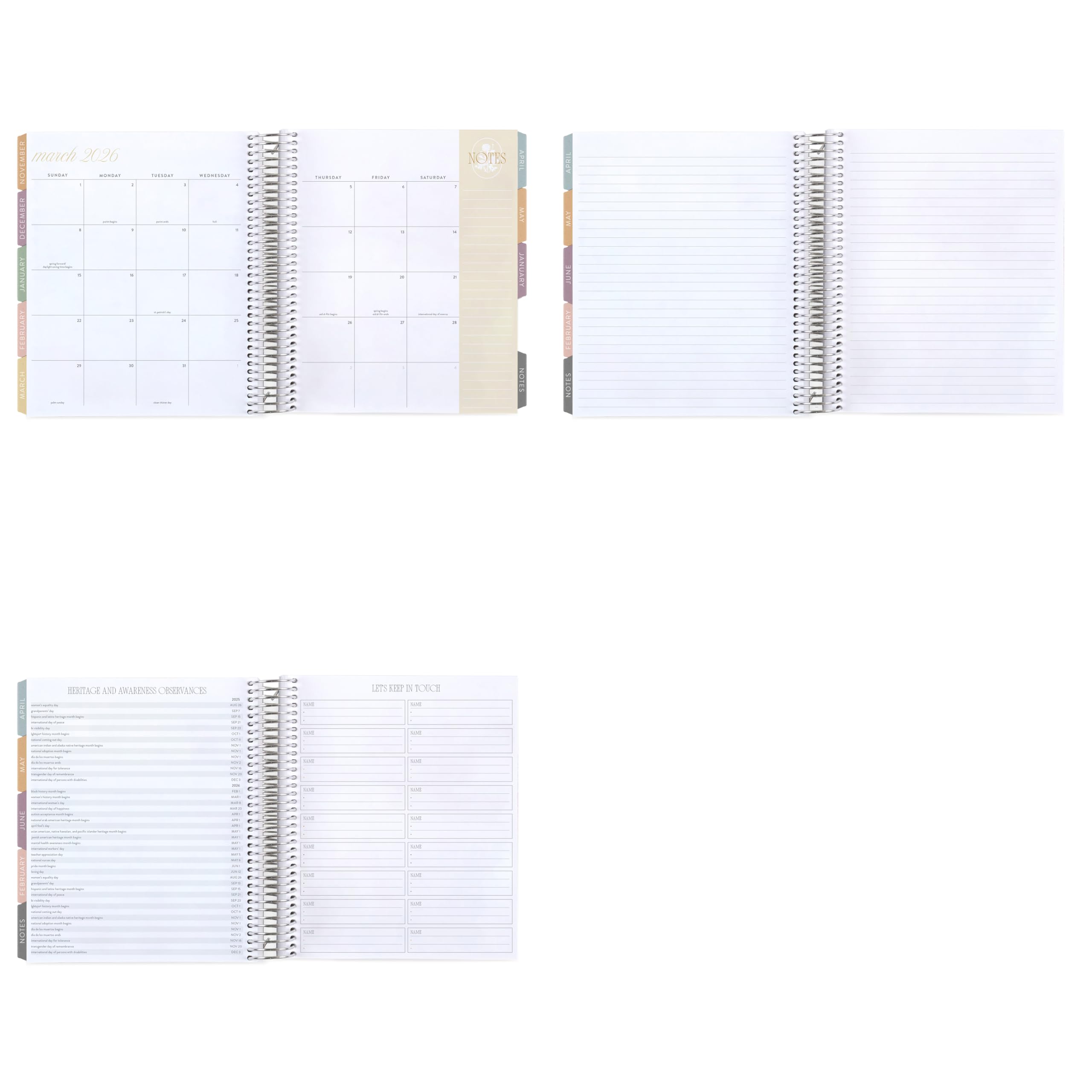 Erin Condren Agenda 12 mesi a spirale (luglio 2025 - giugno 2026), agenda settimanale e mensile da 17,8 x 22,9 cm, 36,3 kg, carta con grammatura testo, strati colorati, tema bouquet, layout verticale