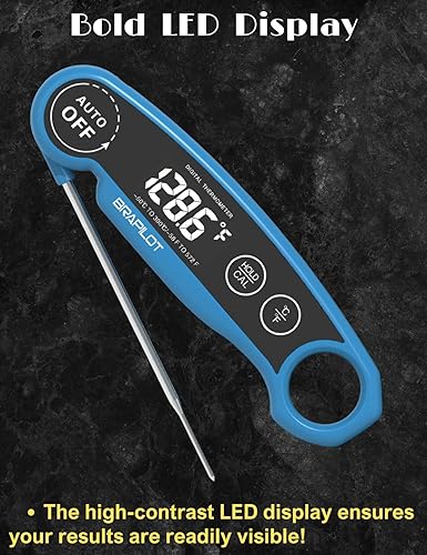 Miniatura 4 de Termómetro digital de carne recargable, sonda de termómetro de cocina impermeable, lectura instantánea 2-3S para parrilla de bistec, agua, leche,