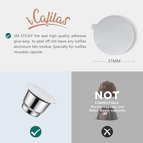 Miniatura 2 de i Cafilas Cápsulas reutilizables, cápsulas de café rellenables y cremosas compatibles con la máquina Nespres*o Original Line, en filtros de café